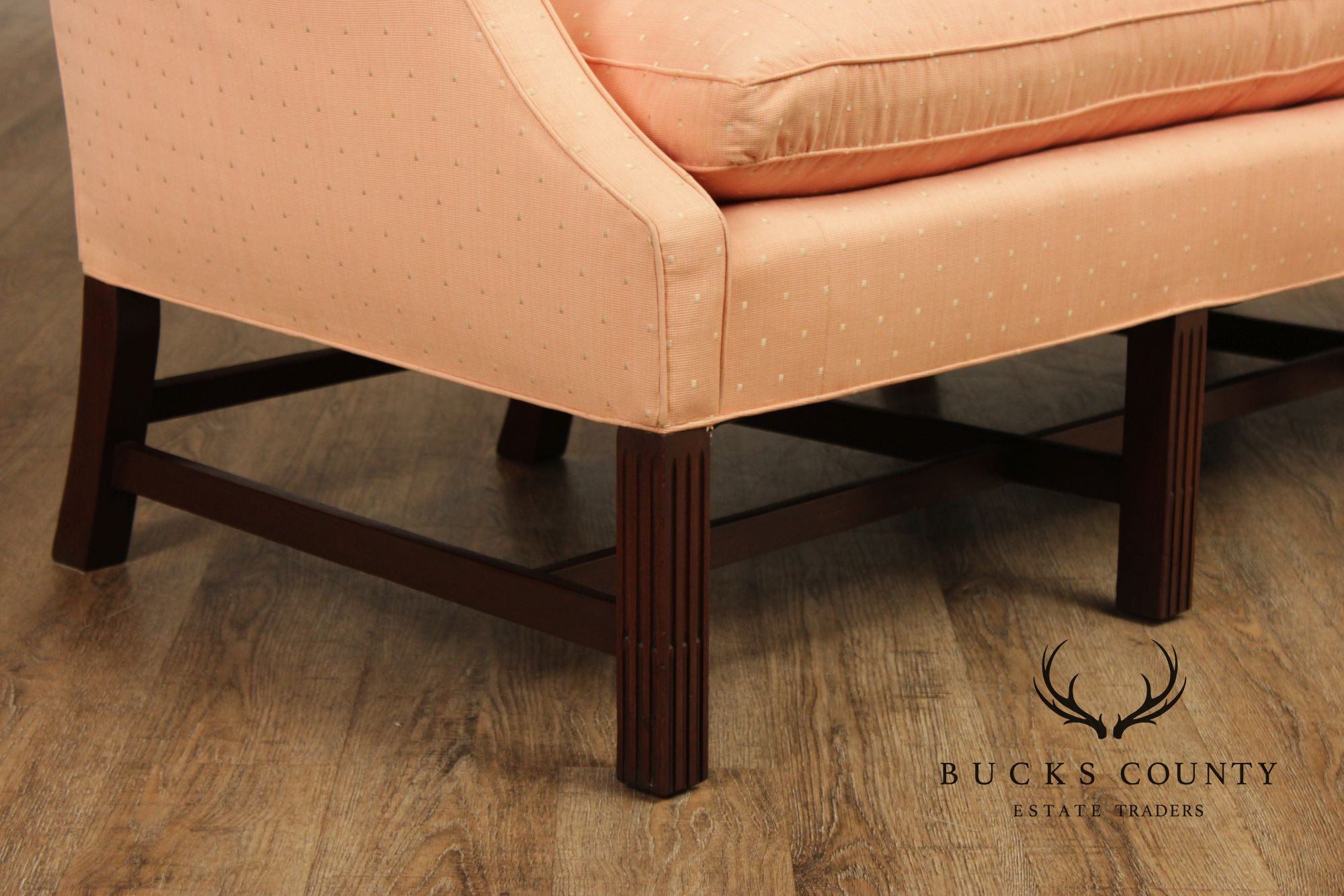 Chippendale Style Vintage Mahogany Camelback Sofa