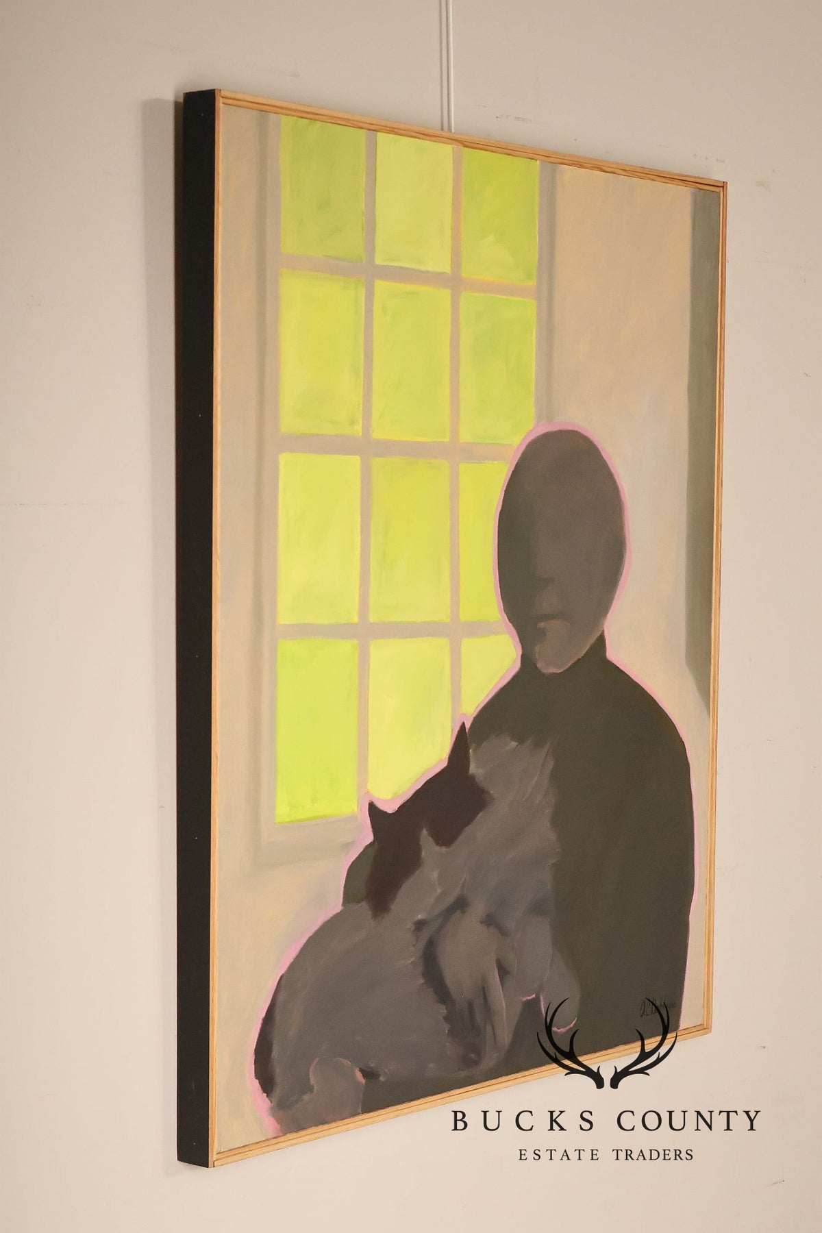 Anne Cooper Dobbins Oil Painting, Figure with Cat