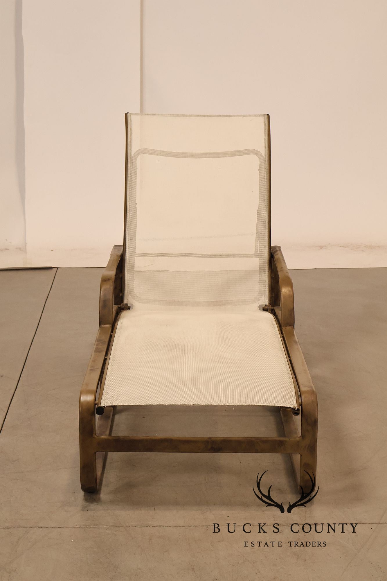 Brown Jordan Quantum Pair Of Contemporary Aluminum Sling Adjustable Chaise Lounge Chairs