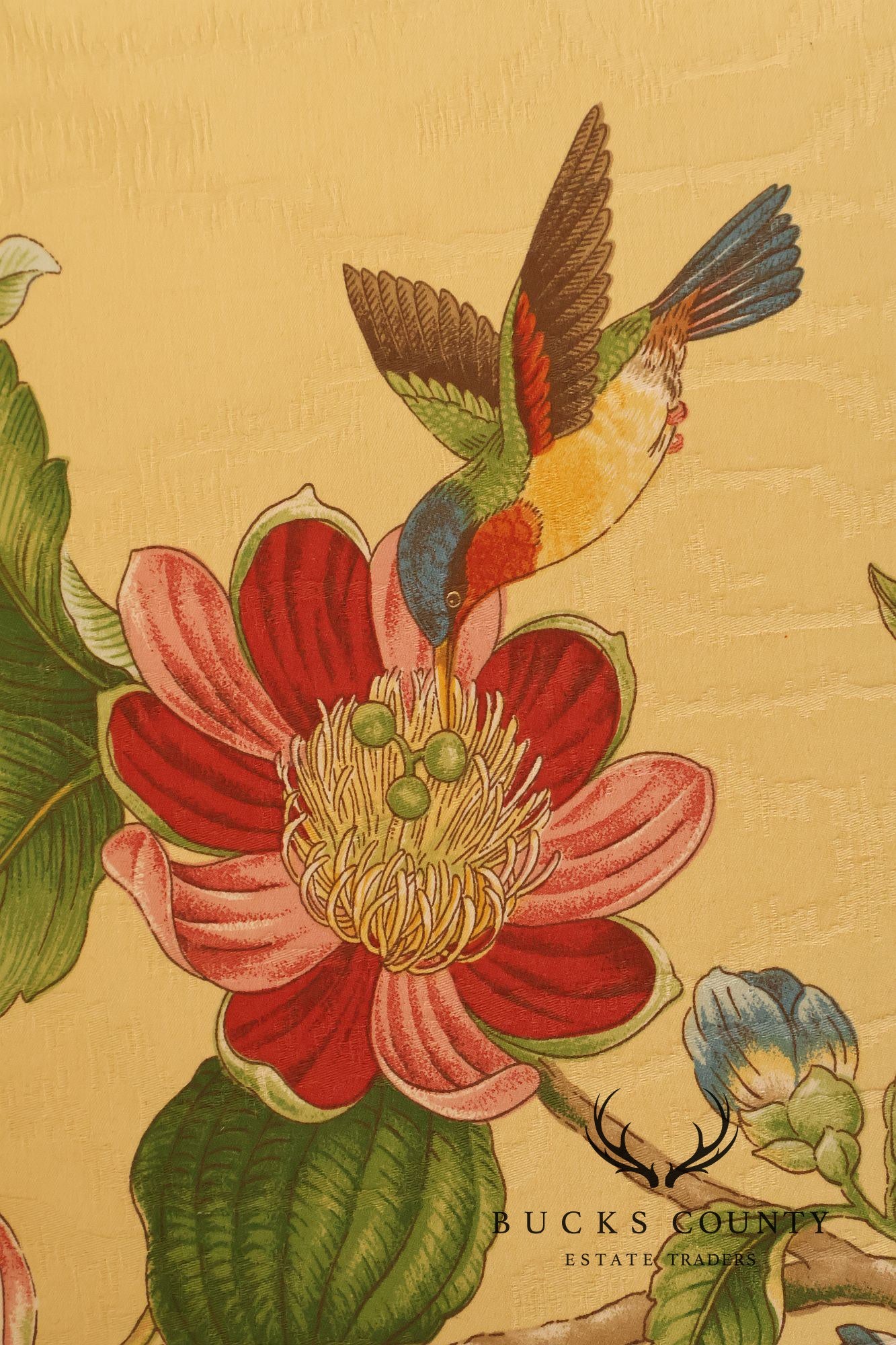 Custom Upholstered Pair Of Floral Chintz Skirted Loveseats