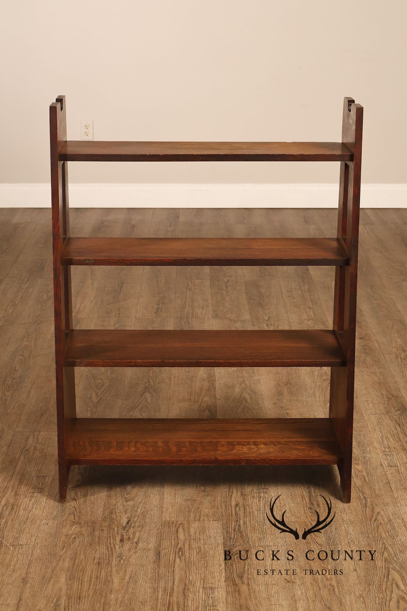 Antique Grand Rapids Arts And Crafts Oak Magazine Stand