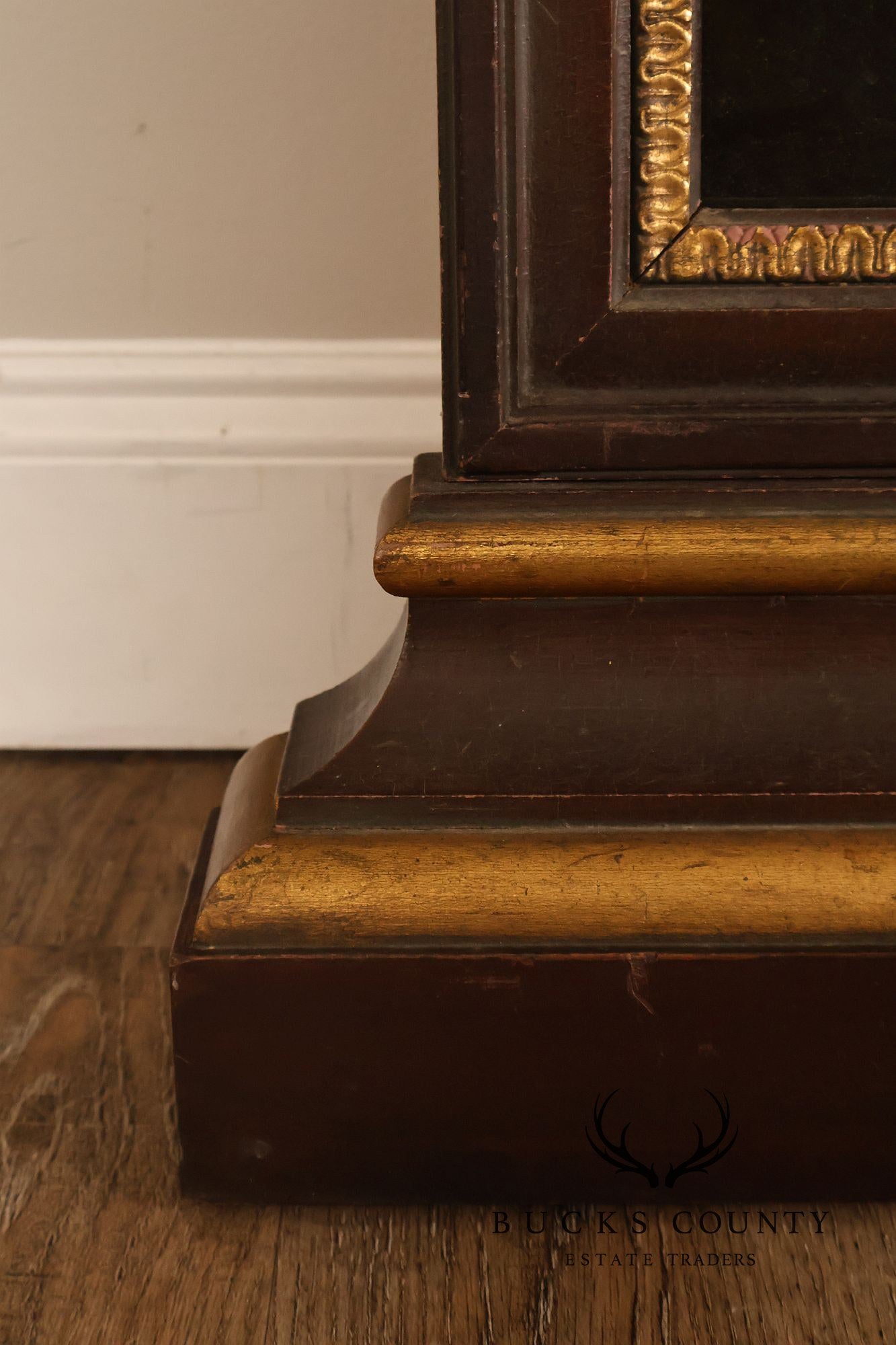 Pair Of Decorative Mirrored Wall Columns With Gilt Carved Capitals By Francisco Hurtado