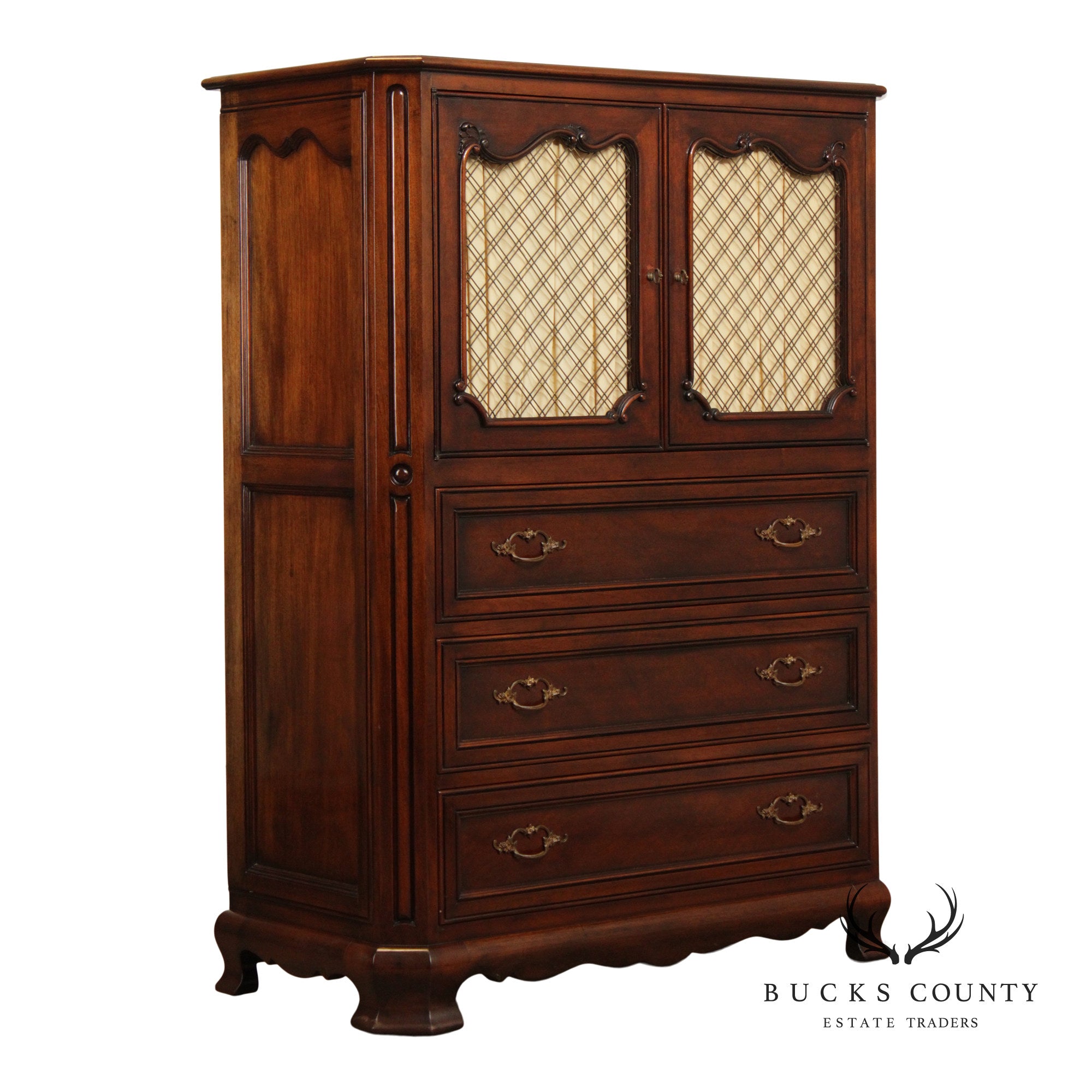 French Country Style Mahogany Armoire or Tall Chest