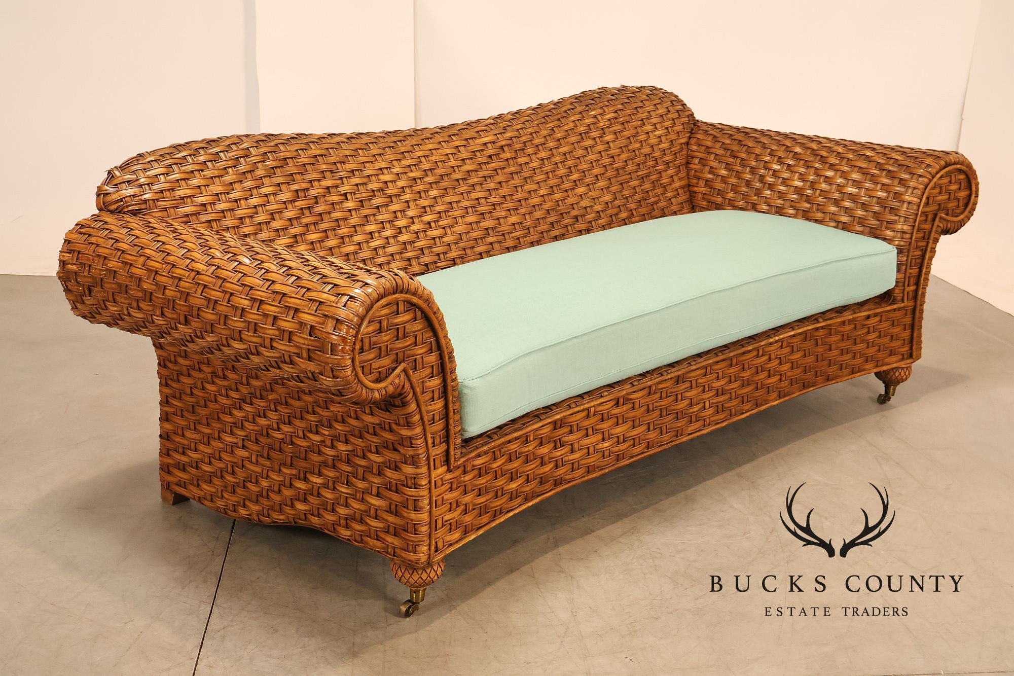 Lane Venture Excursions Pair Of Wicker Sofas With Cushions