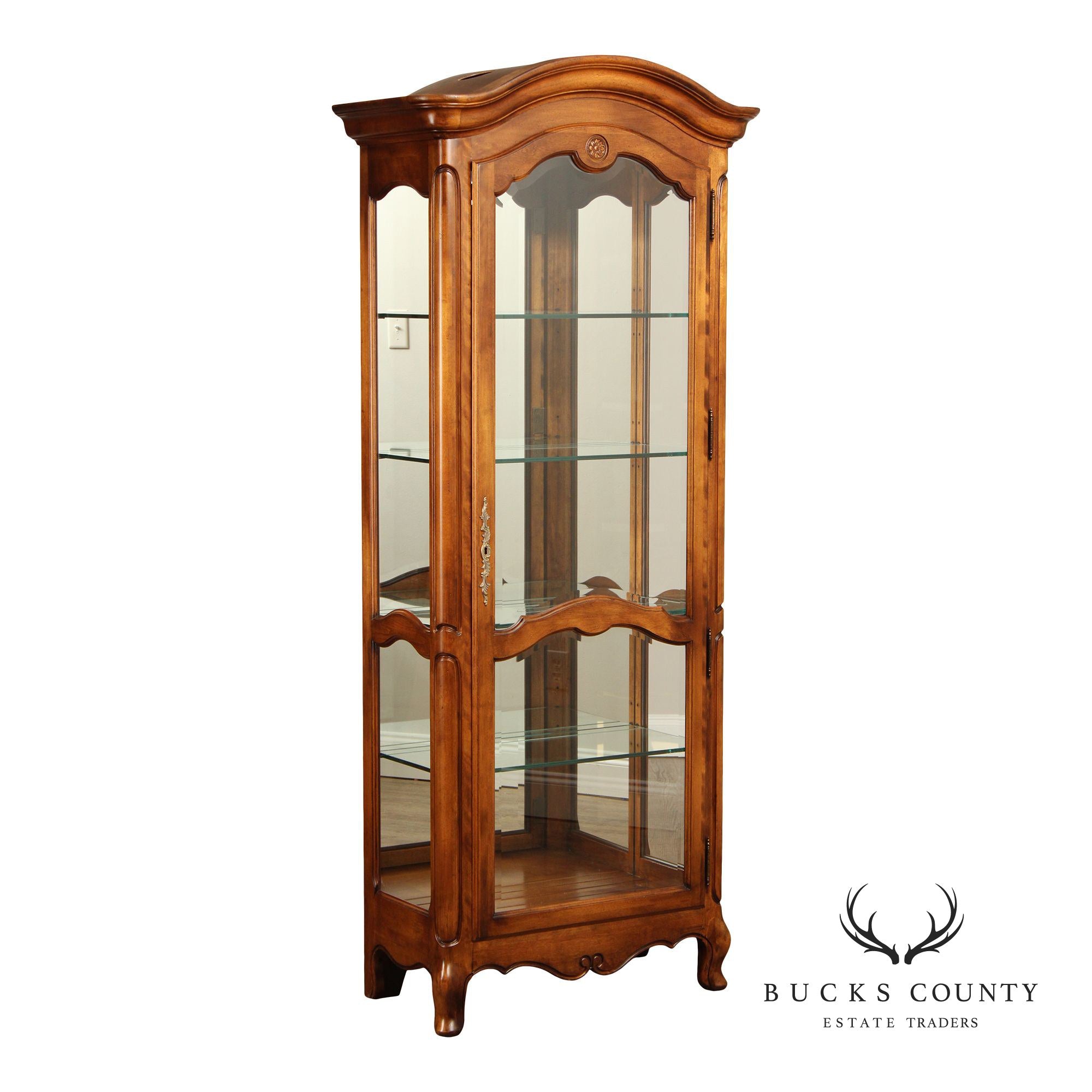 Ethan Allen French Country Style Curio Display Cabinet