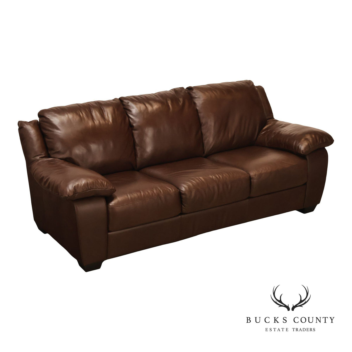 Italsofa Contemporary Brown Leather Three Seat Sofa