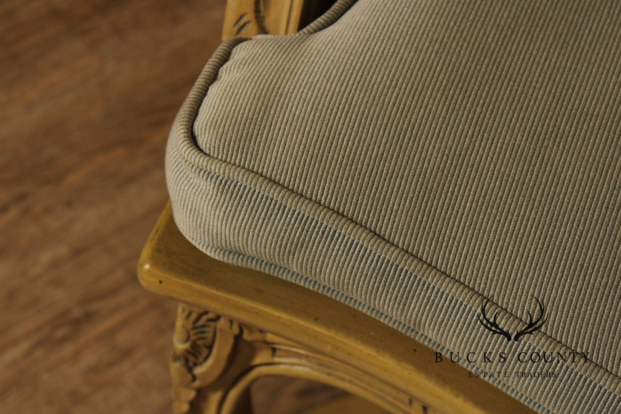 French Louis XV Style Caned  Fauteuil Armchair