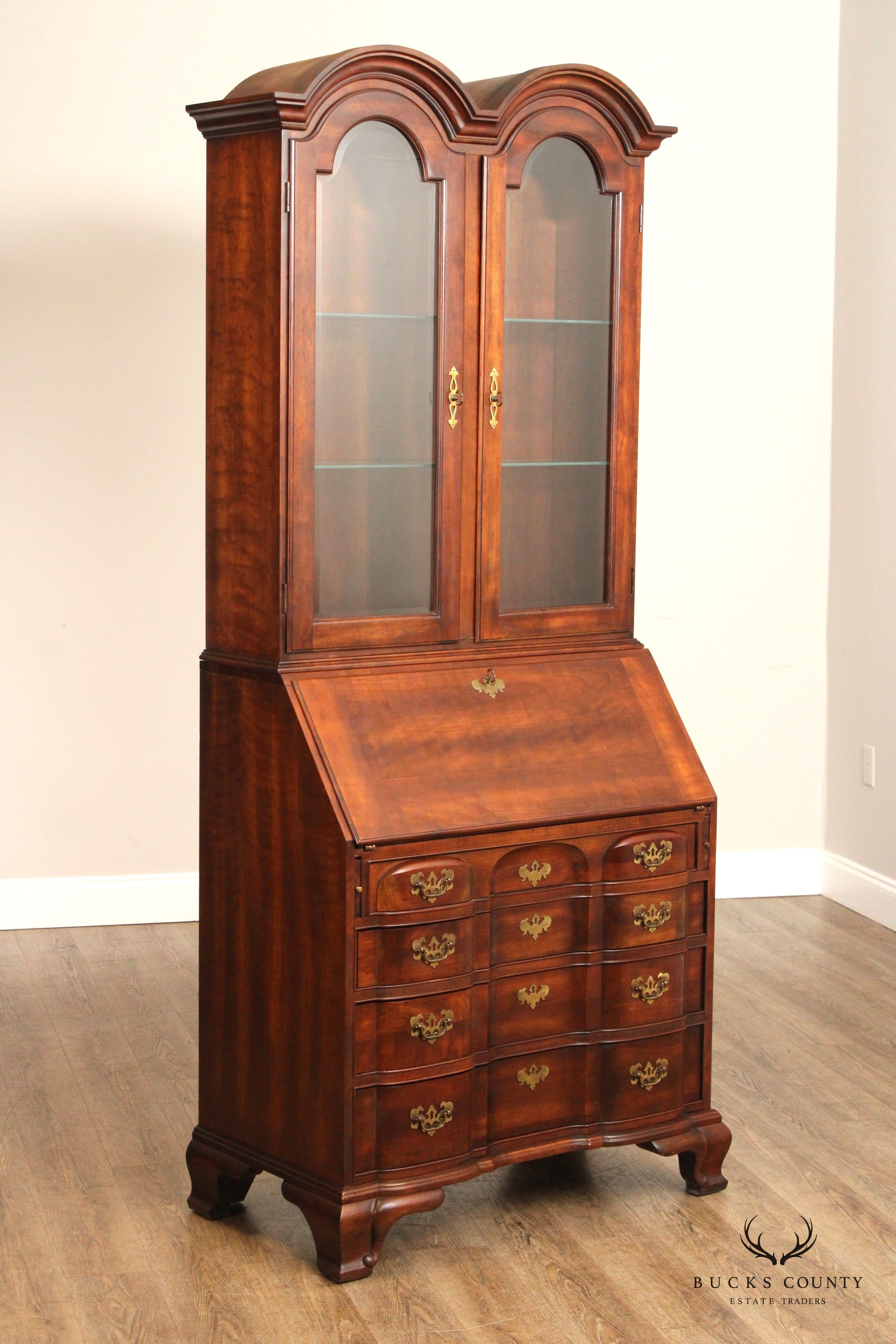 Georgian Style Cherry Blockfront Secretary Desk