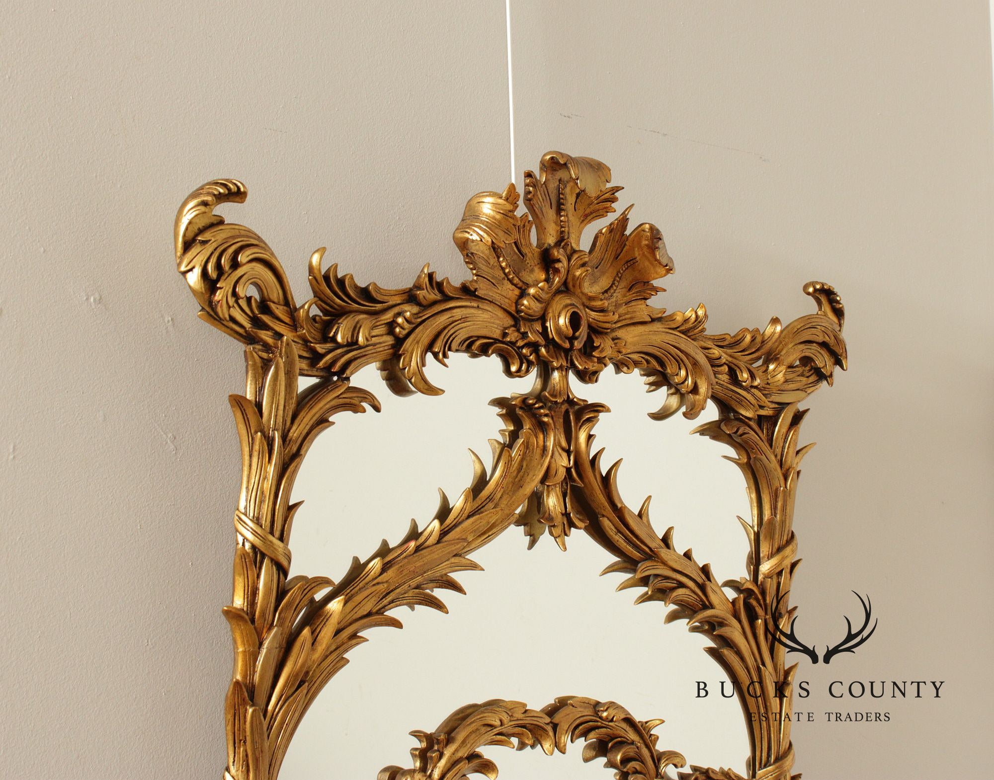 Italian Rococo Style Giltwood Full-Length Wall Mirror