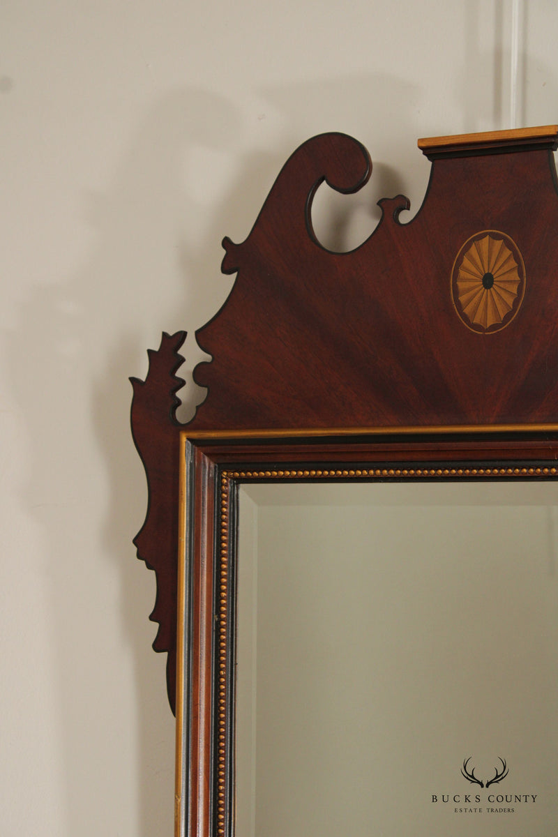 Drexel Heritage 'Devoncourt' Chippendale Style Mahogany Inlaid Wall Mirror