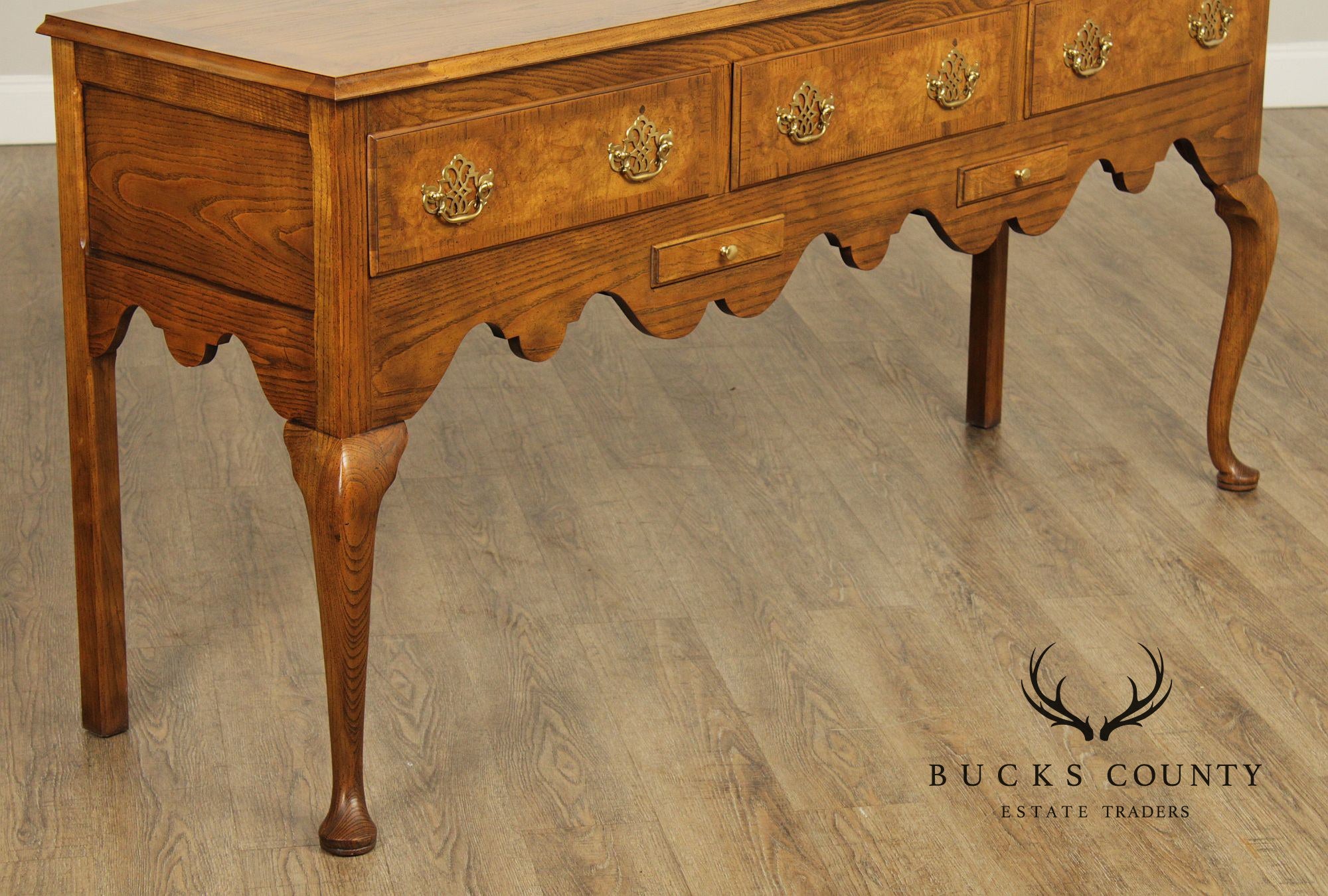 Baker Queen Traditional Oak And Walnut Sideboard Buffet