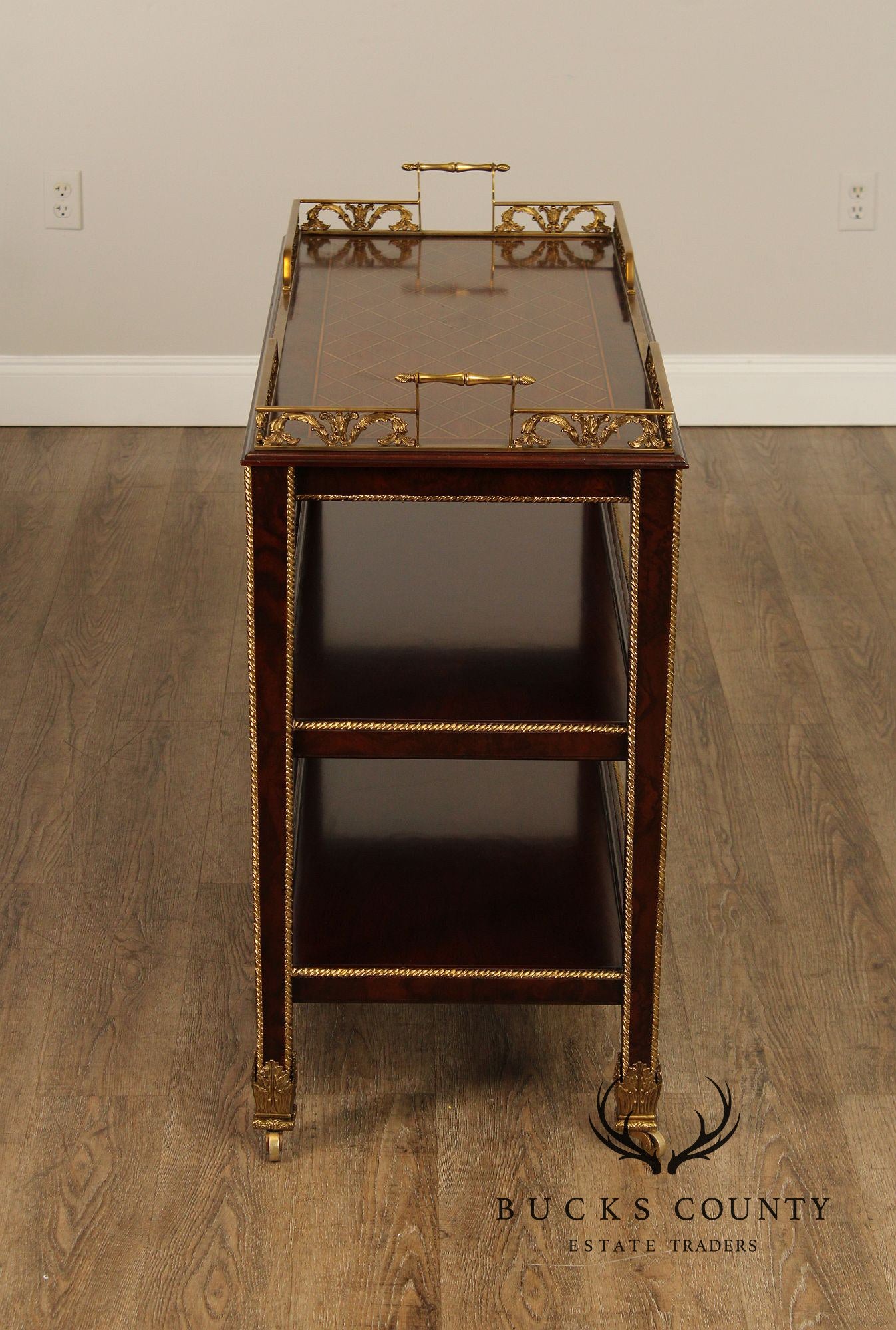 Henredon Historic Natchez Collection Mahogany Three-Tier Trolley