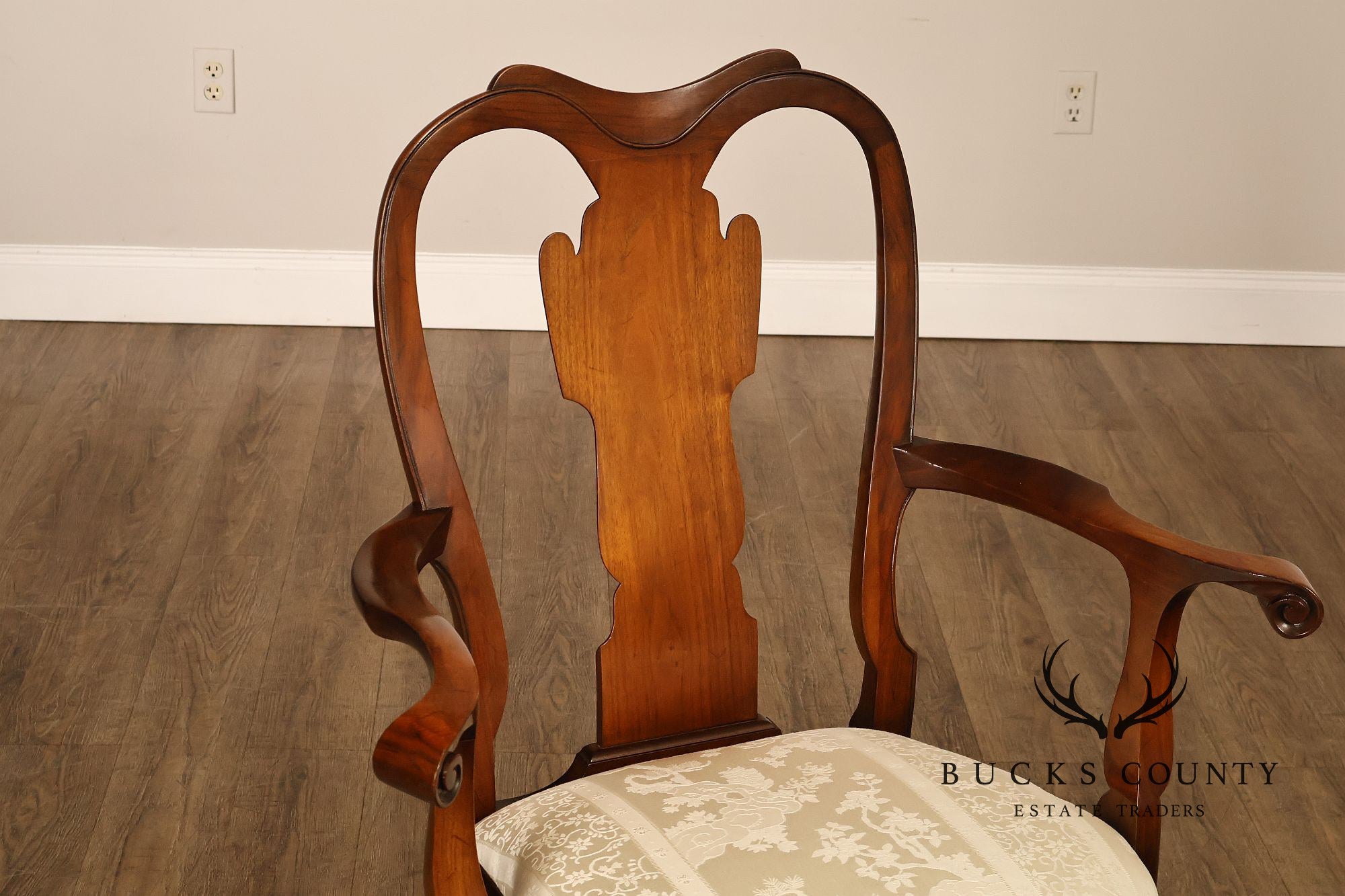 Saybolt Cleland Queen Anne Style Vintage Walnut Armchair