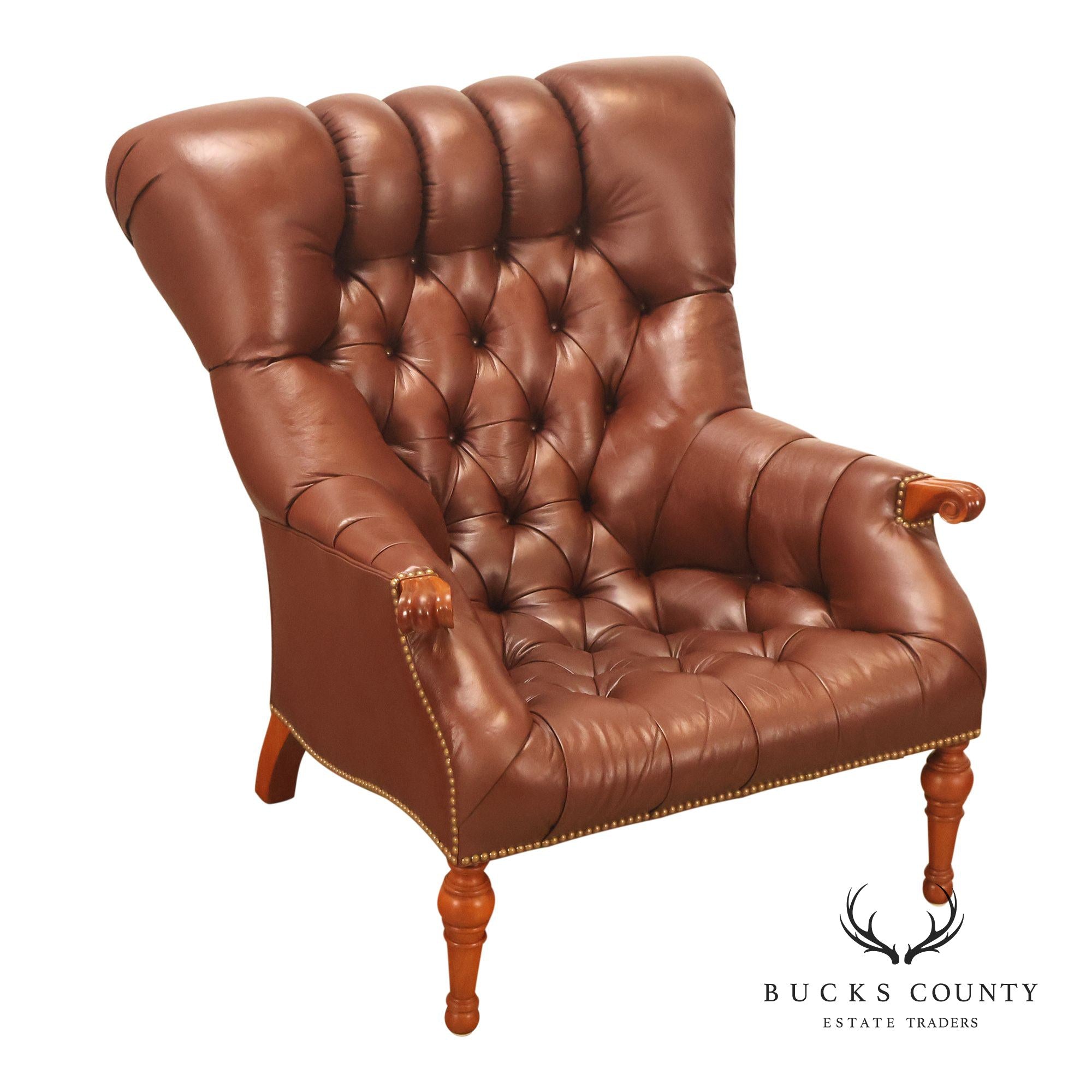 Stickley Tufted Leather 'Leopold' Armchair