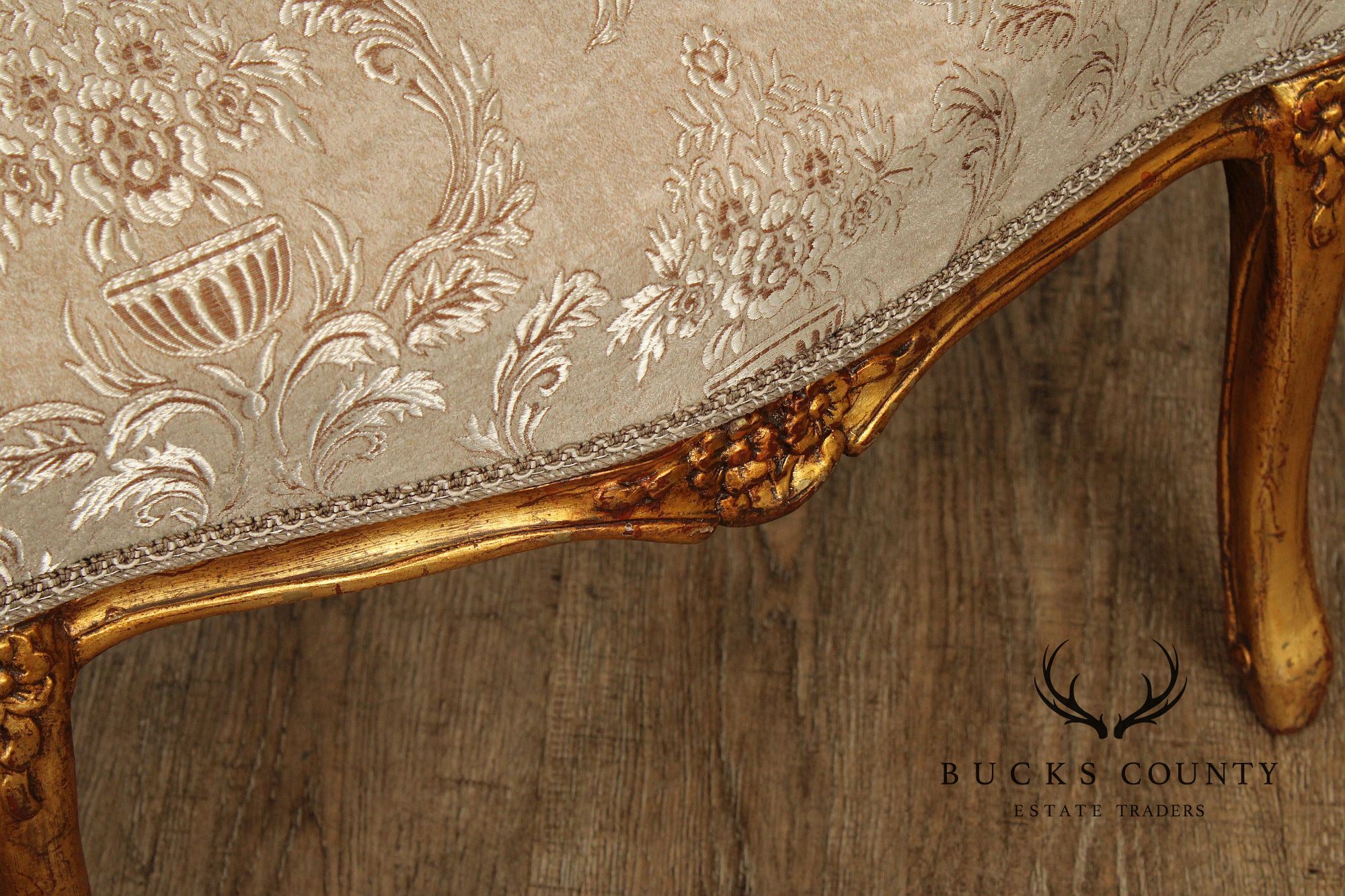 French Louis XV Style Carved Giltwood Sofa