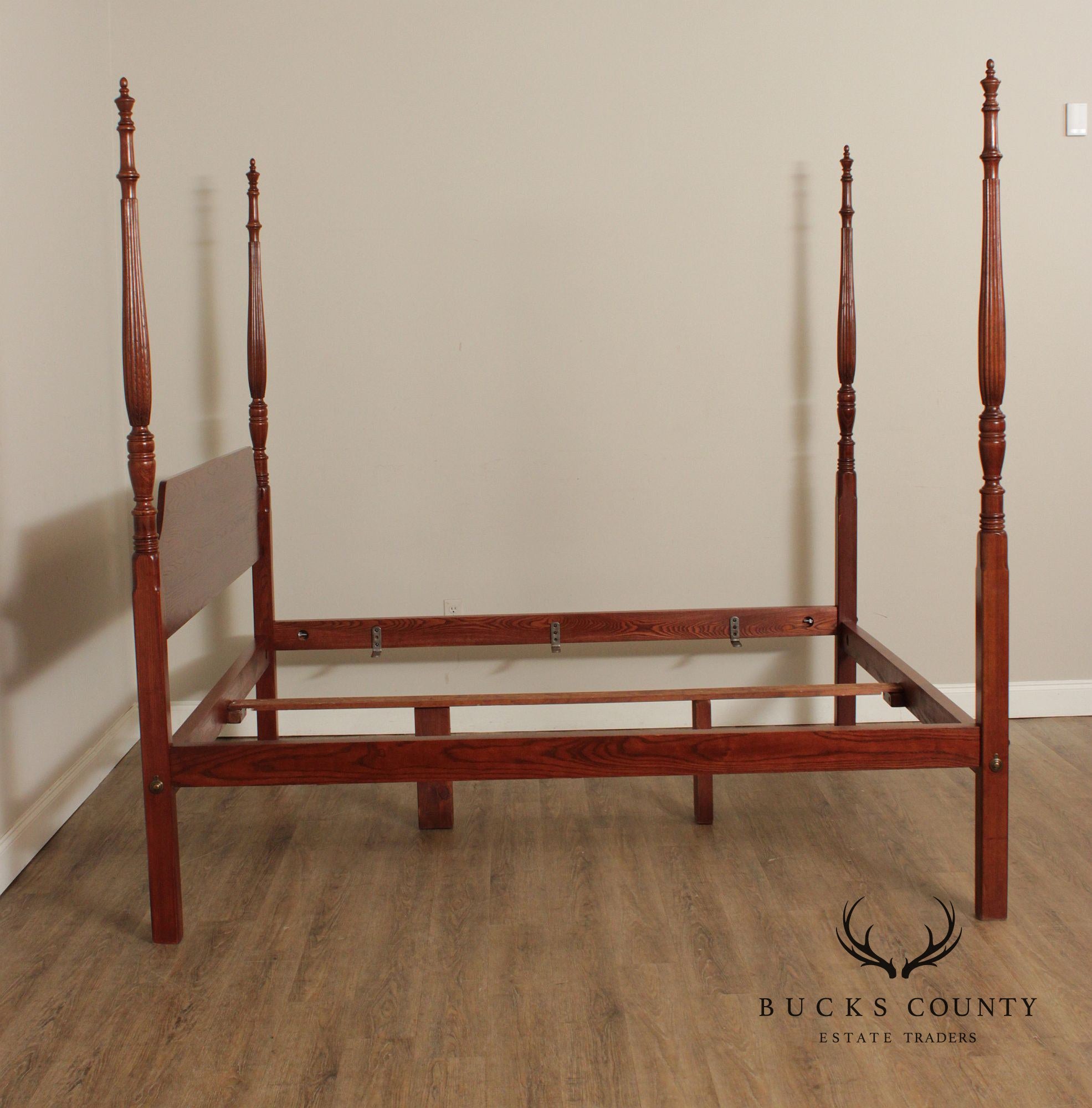 Federal Style Oak King Size Tall Poster Bed