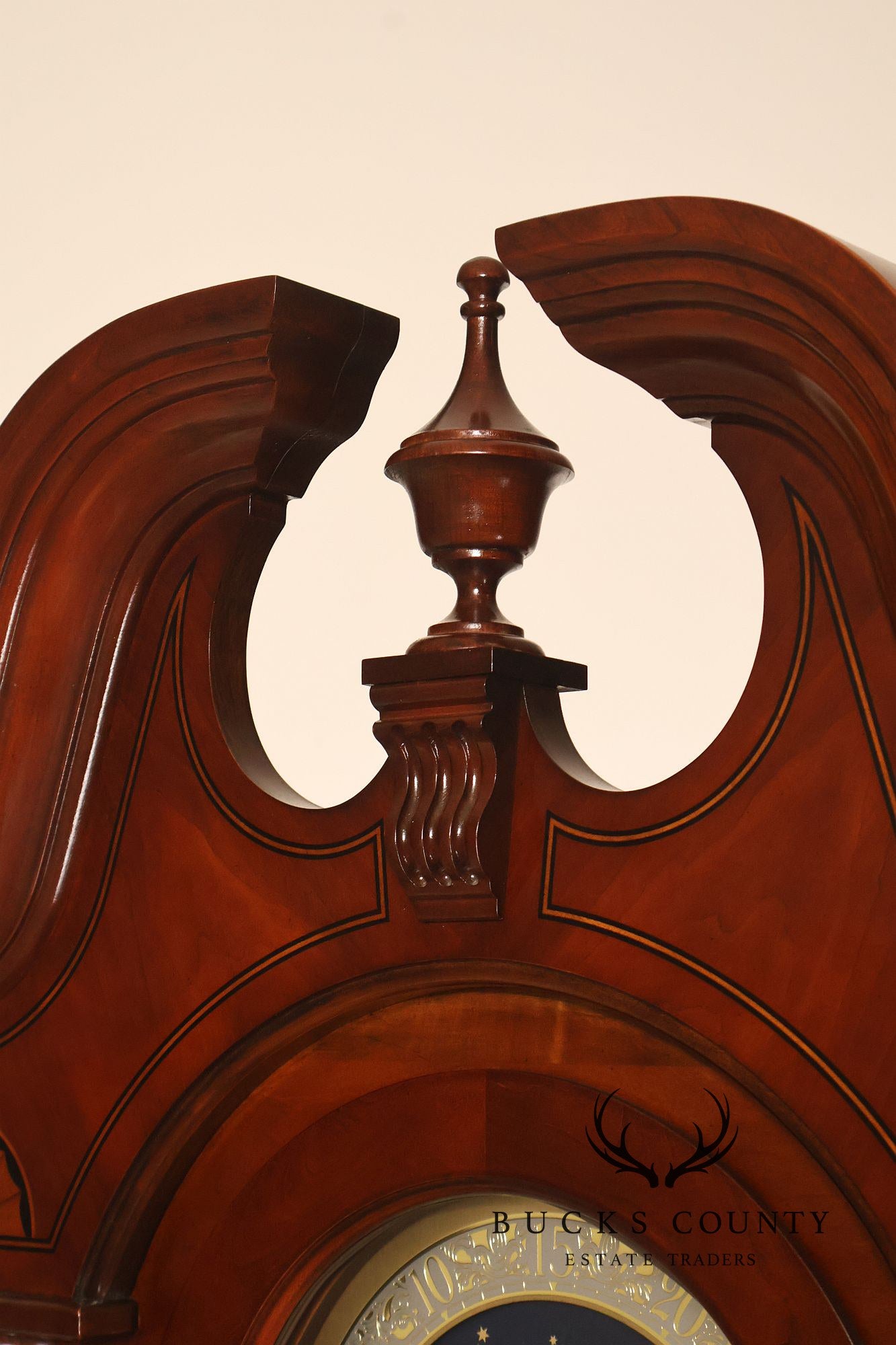 Sligh Mahogany Grandfather Clock With Triple Chime Moon Phase Dial