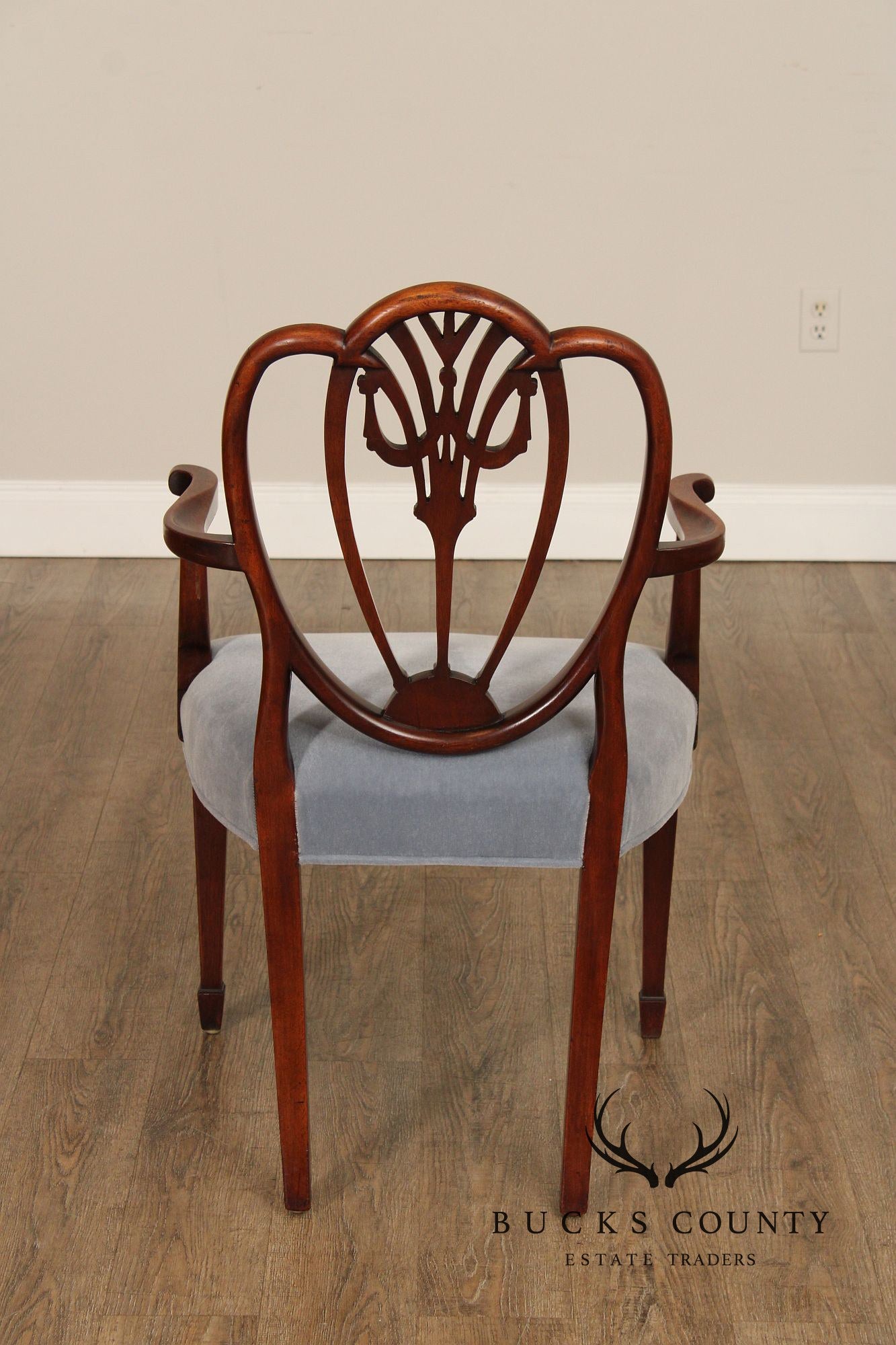 Hepplewhite Style Set of Ten Carved Mahogany Dining Chairs