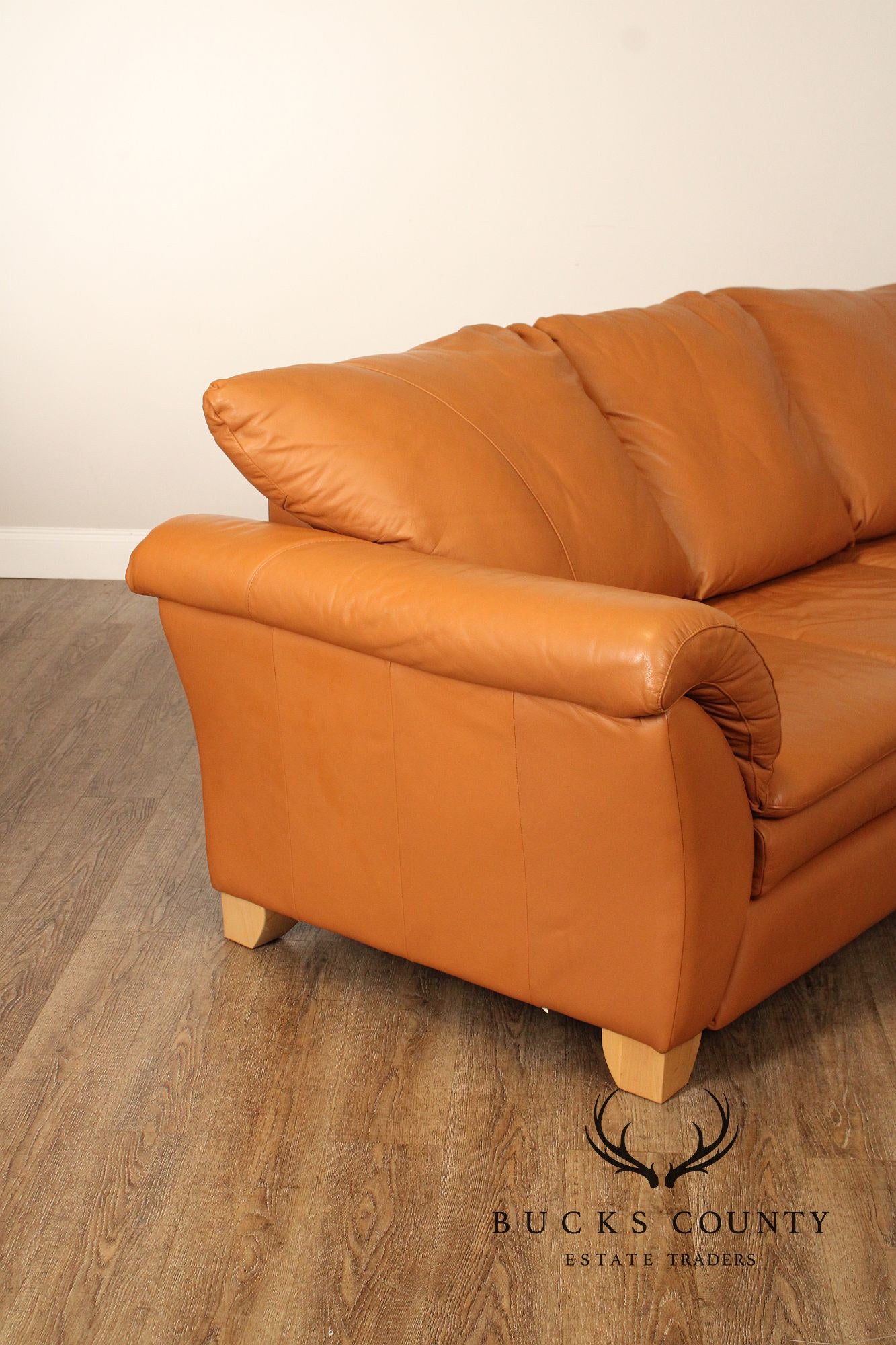 Post Modern Three-Seat Italian Leather 'Sonora' Sofa