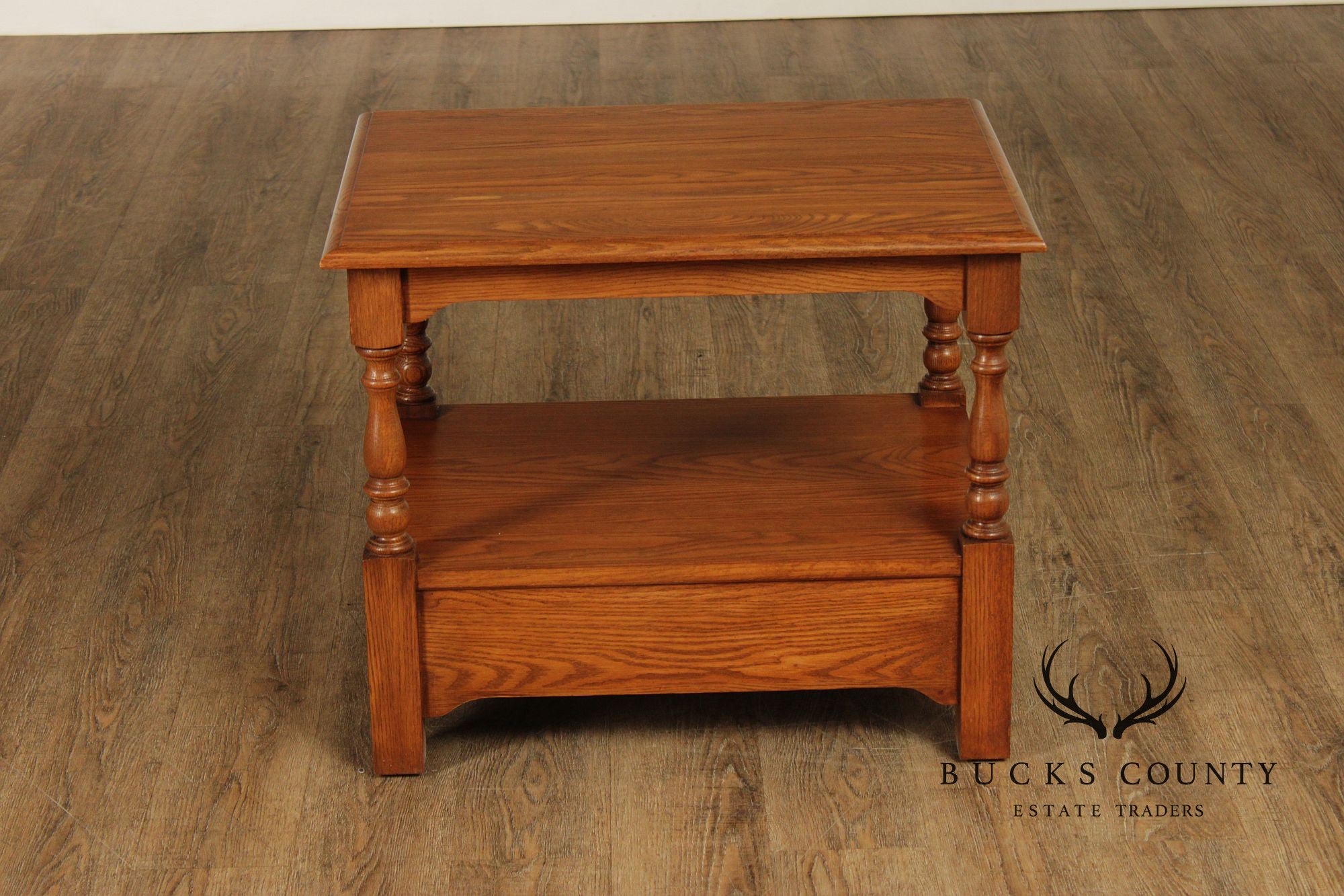 Pennsylvania House Solid Oak Two Tier End Table With Drawer