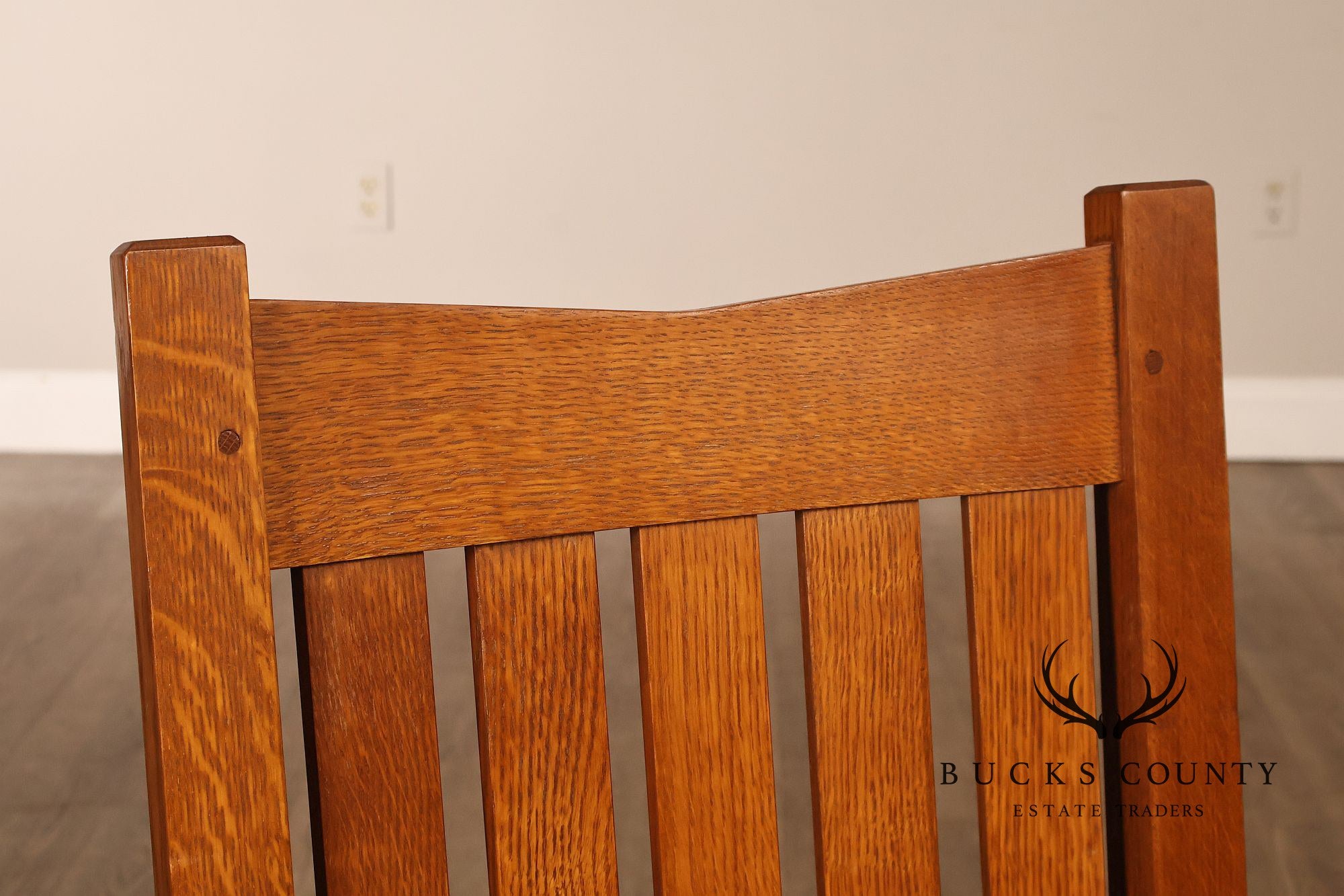 Stickley Mission Collection Set Of Four Oak Dining Side Chairs