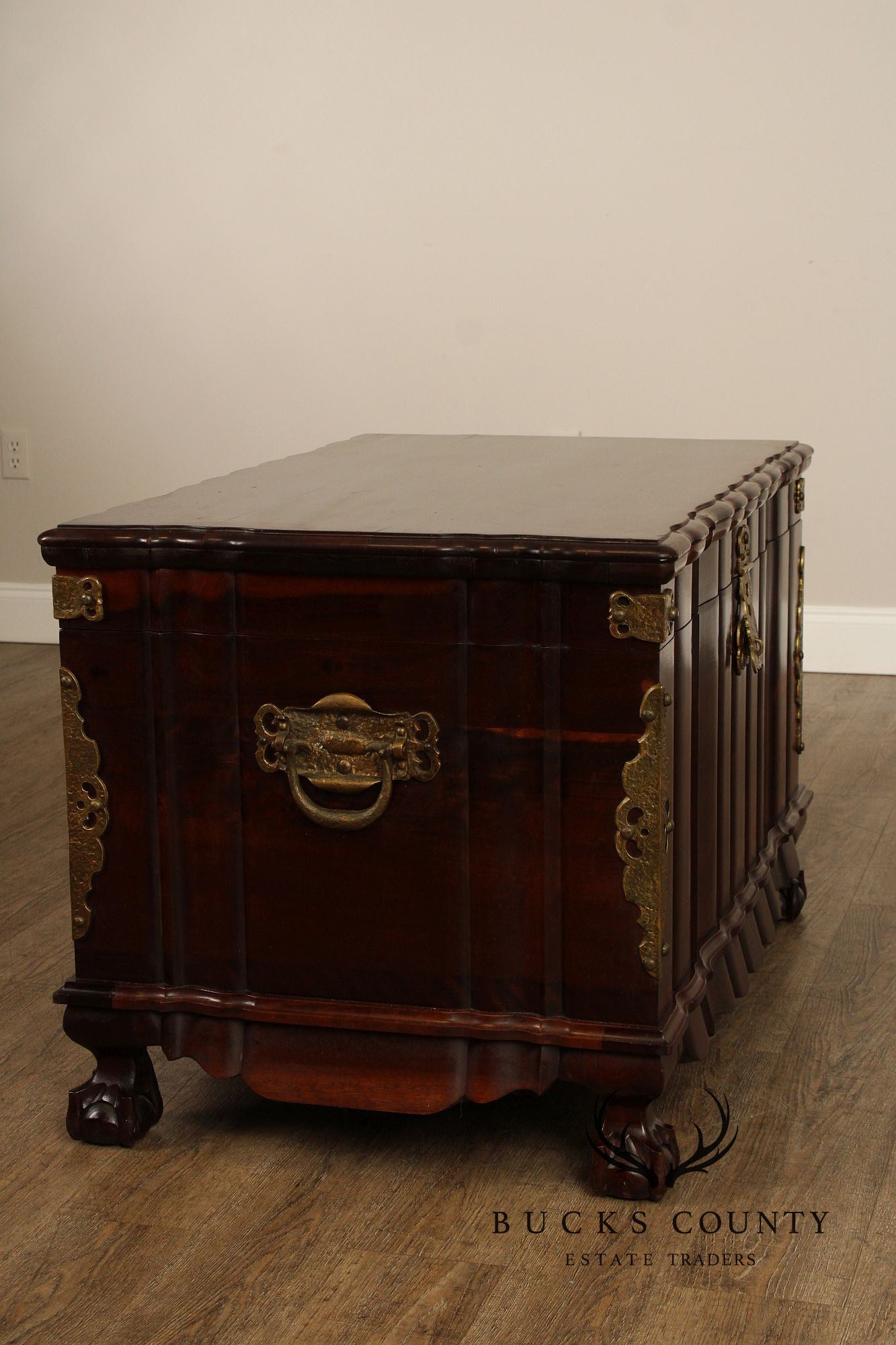 Colonial Style Hardwood And Cedar Trousseau Chest