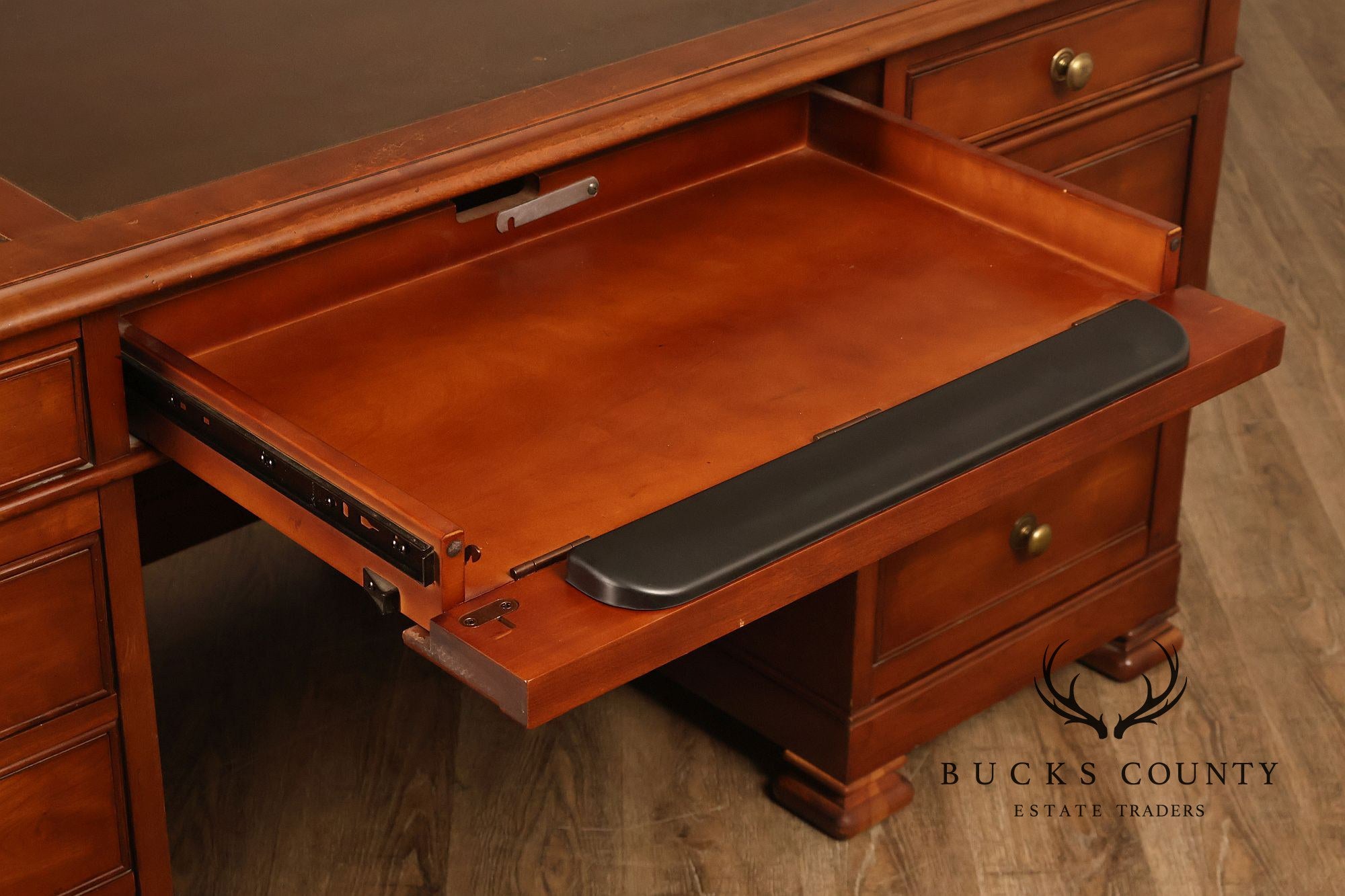 Sligh Leather Top Executive Pedestal Desk