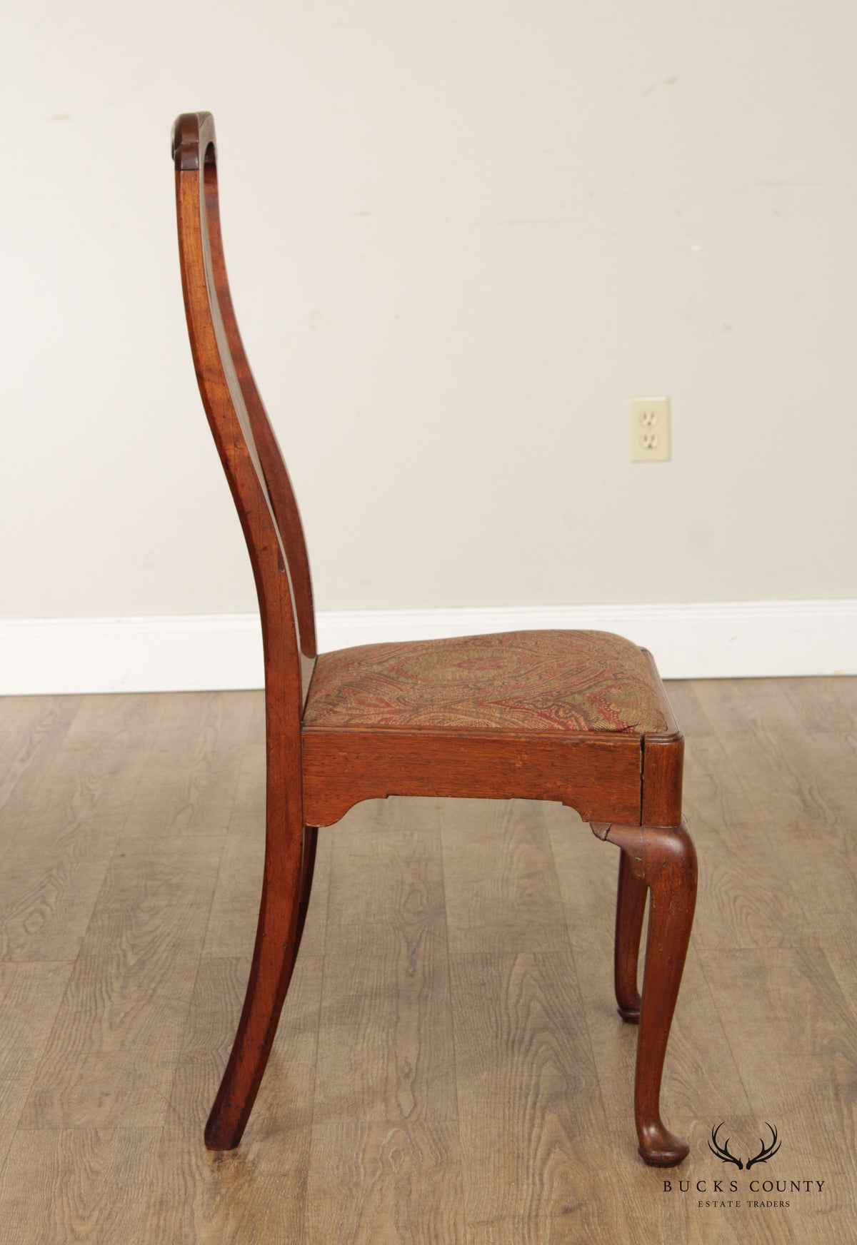 Queen Anne Carved Mahogany Side Dining Chair