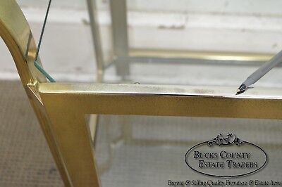 Mid Century Modern Brass & Glass Contemporary Serving Cart