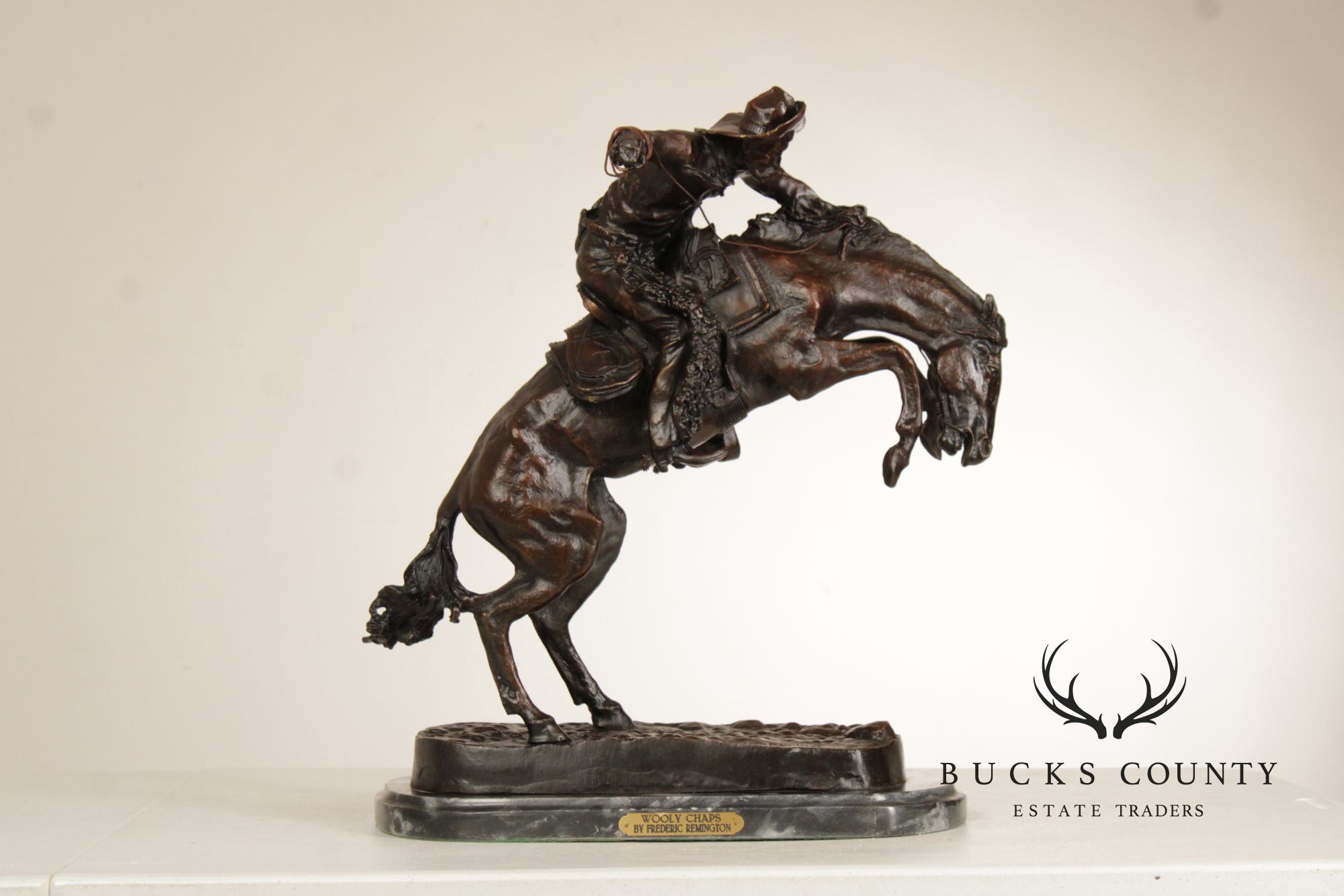 Frederic Remington Bronze Statue, 'Wooly Chaps'