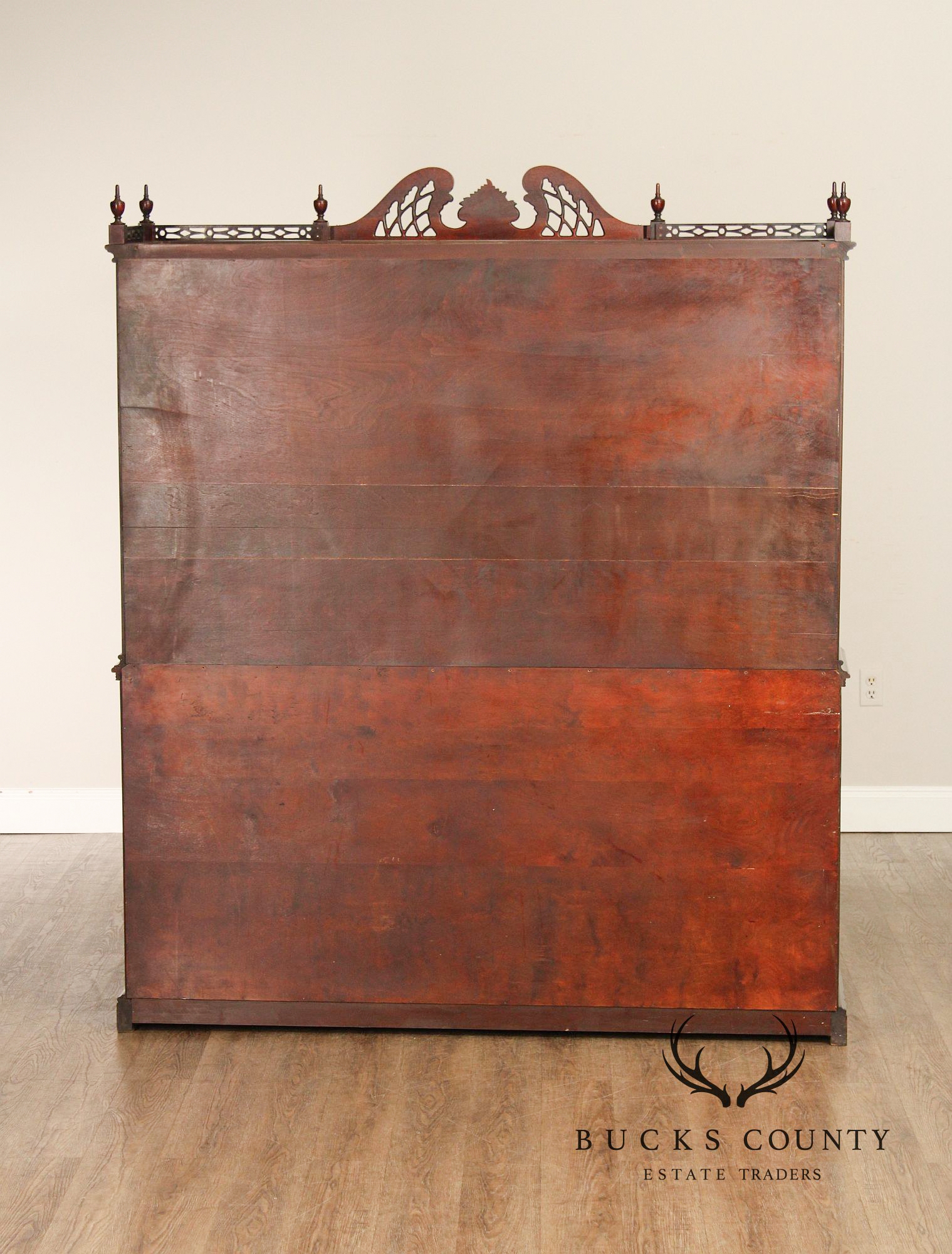 1940's Vintage Carved Mahogany China Cabinet