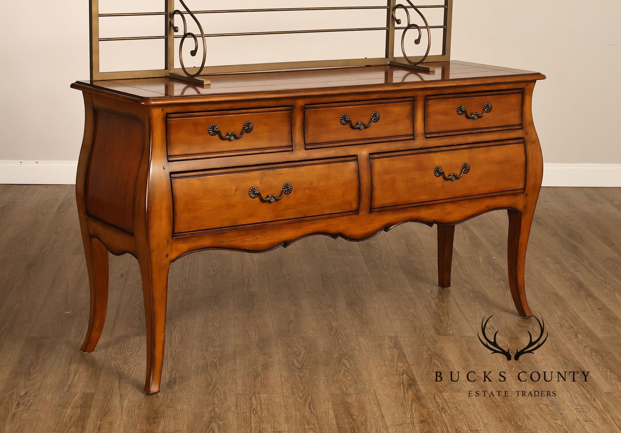 Drexel Heritage French Provincial Sideboard With Metal Scroll Baker's Rack
