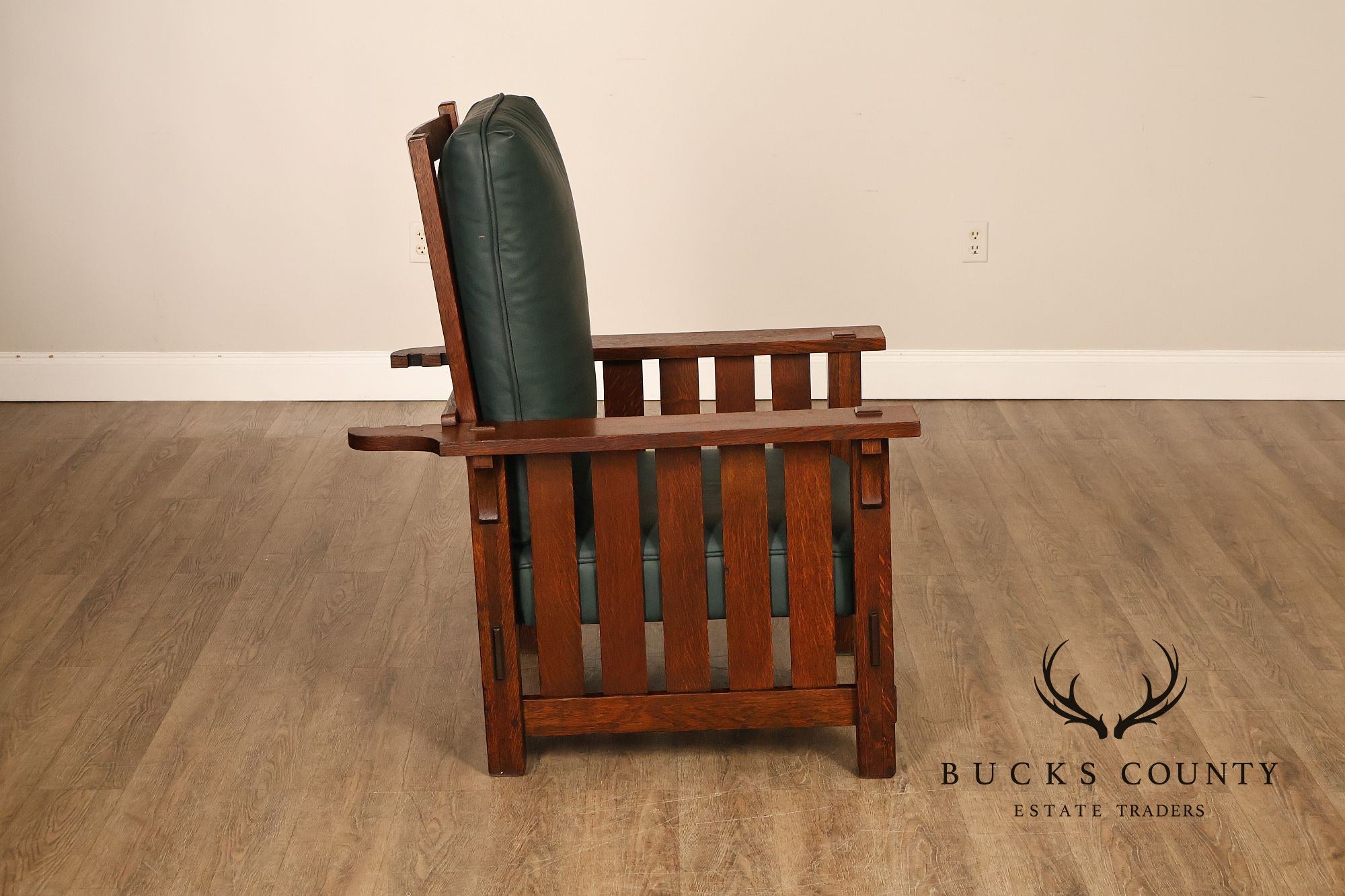 L. & J.G. Stickley Mission Oak Morris Chair Model #498