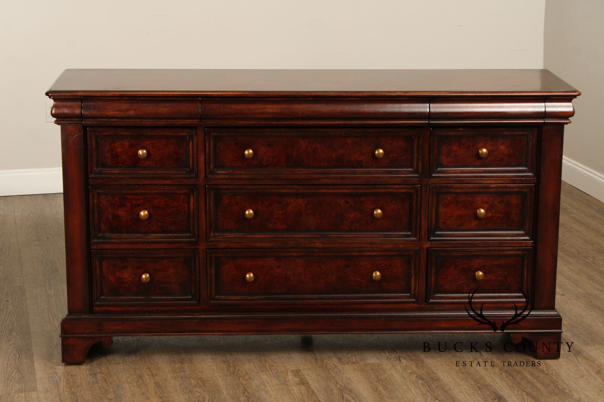 Bernhardt Louis Philippe Style Burlwood Long Dresser