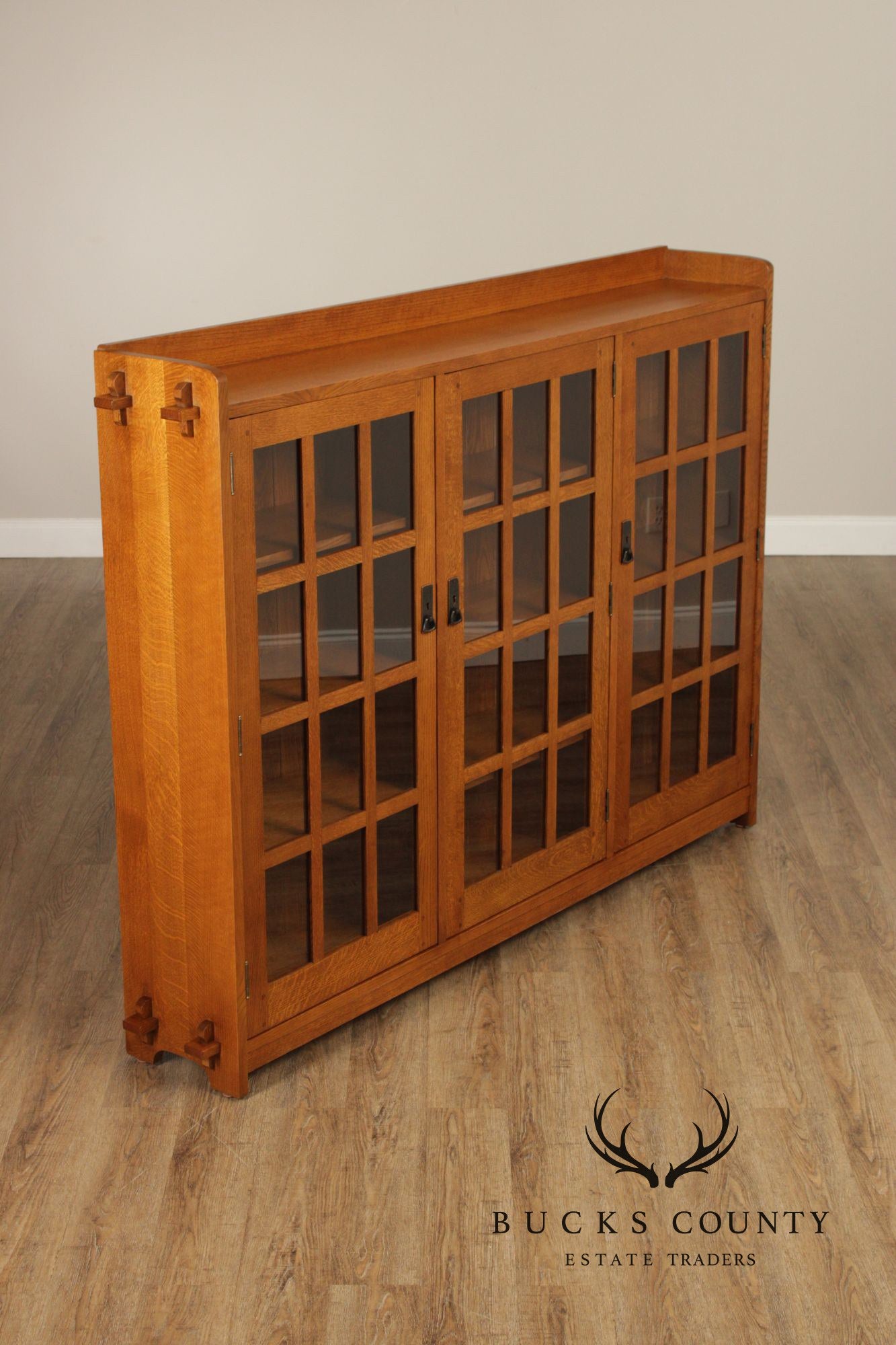 STICKLEY MISSION COLLECTION OAK THREE DOOR BOOKCASE