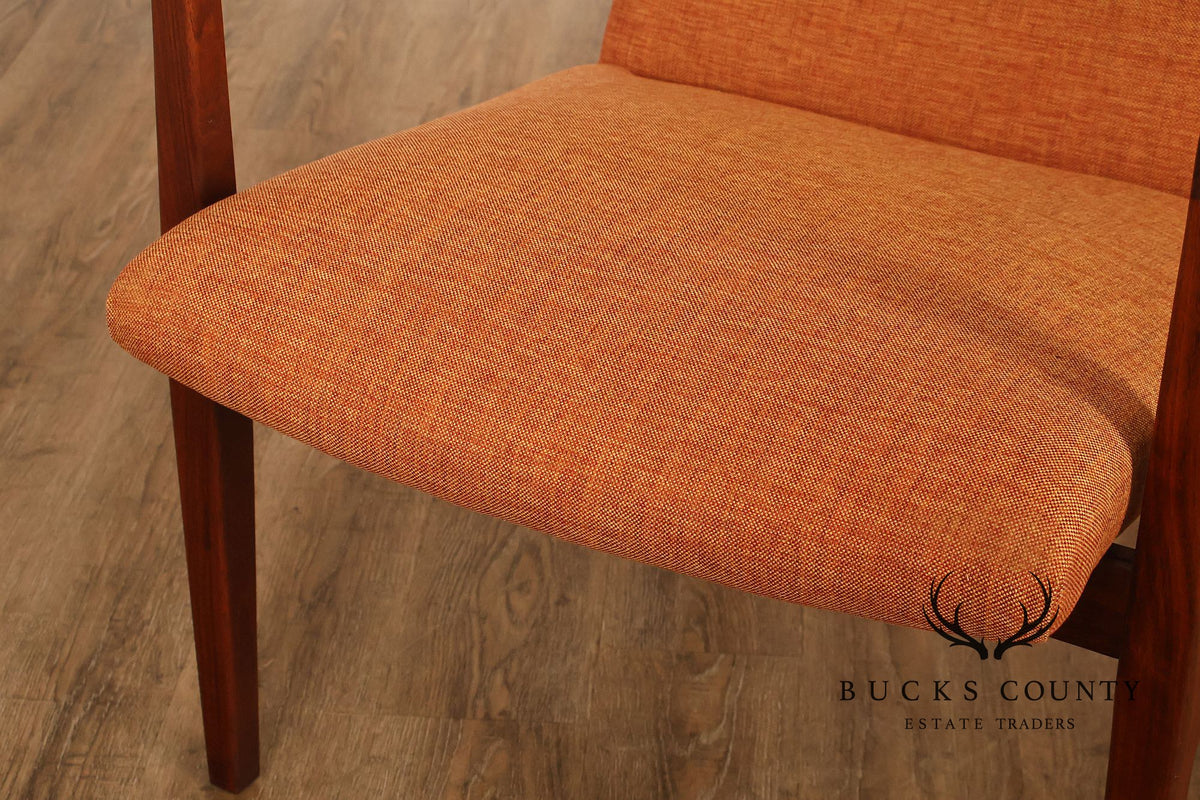 Jens Risom Mid Century Modern 'Floating' Walnut Armchair