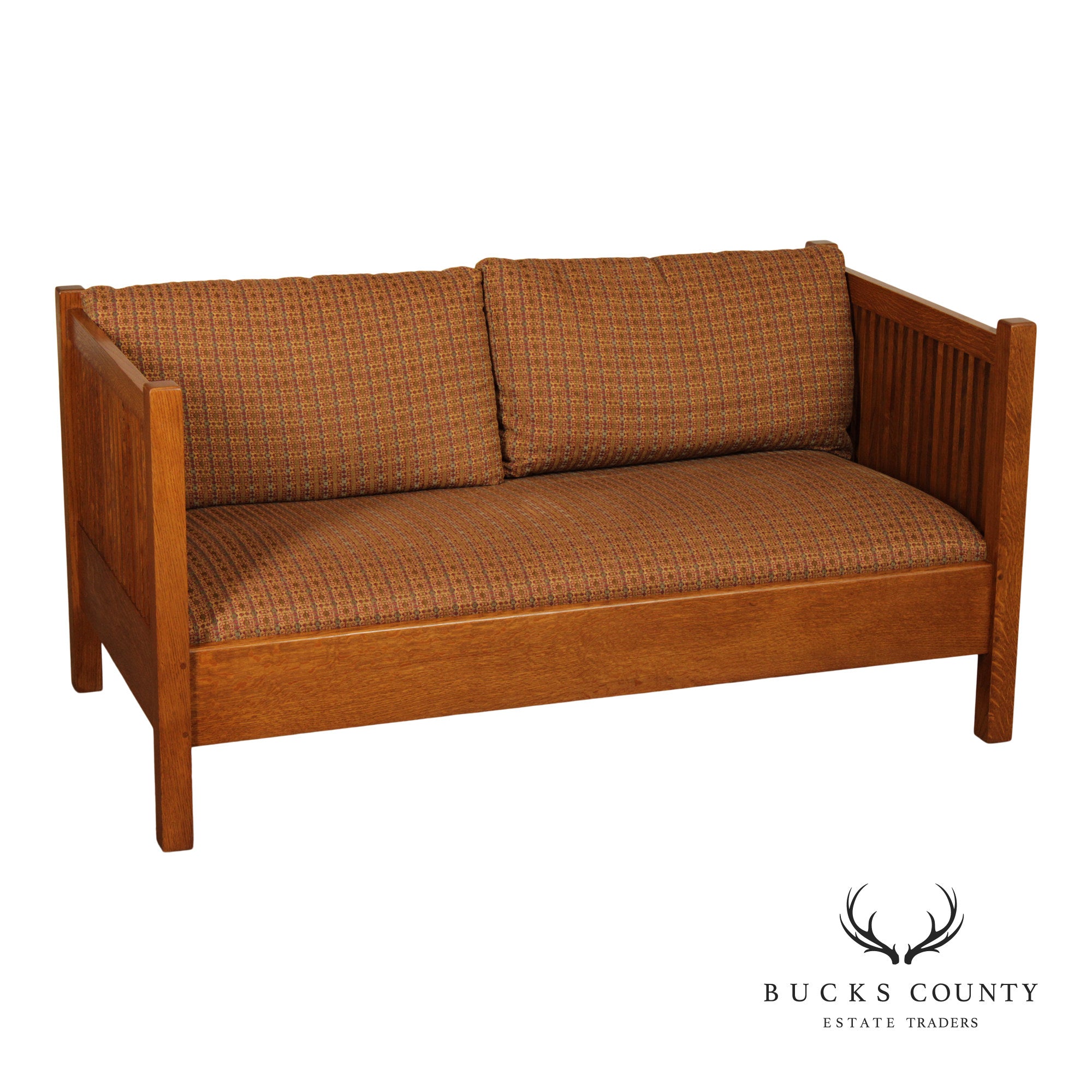 Stickley Mission Collection Oak Spindle Loveseat