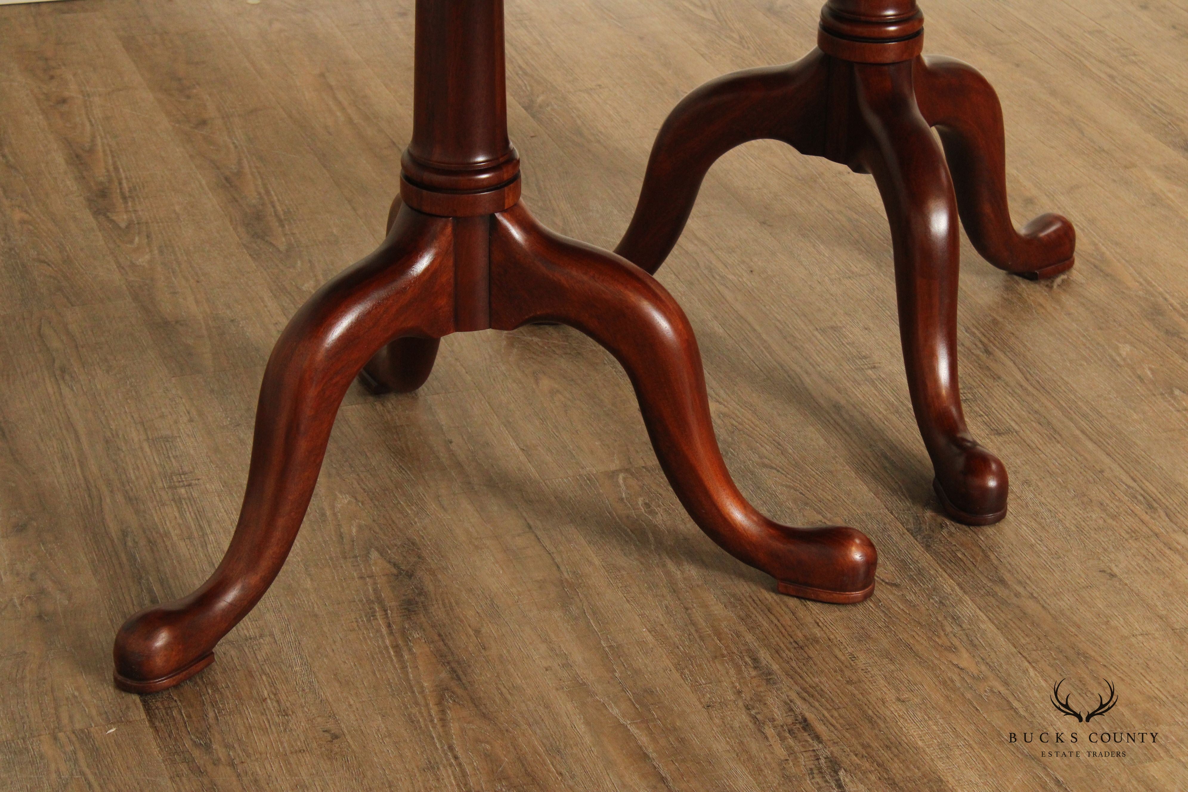 Henkel Harris Georgian Style Vintage Mahogany Double Pedestal Dining Table