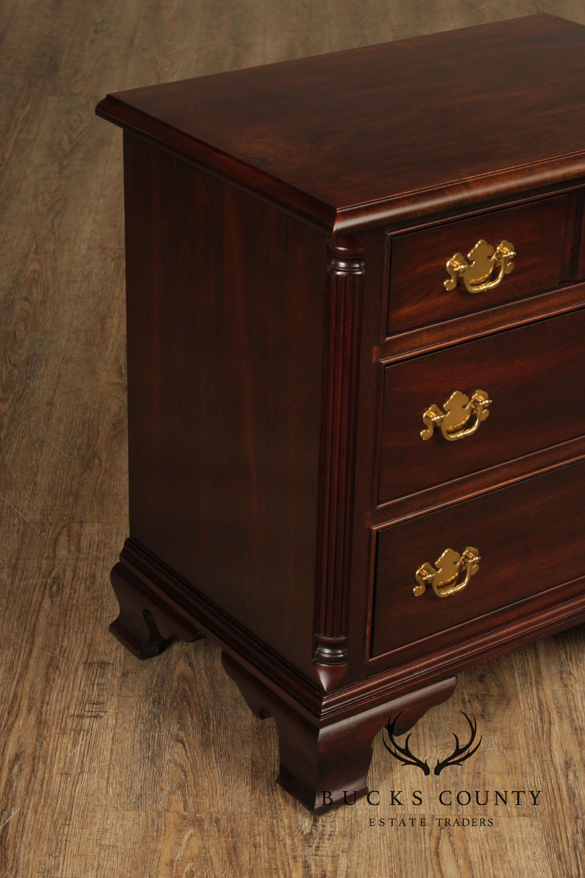 Stickley Chippendale Style Pair of Mahogany Nightstands