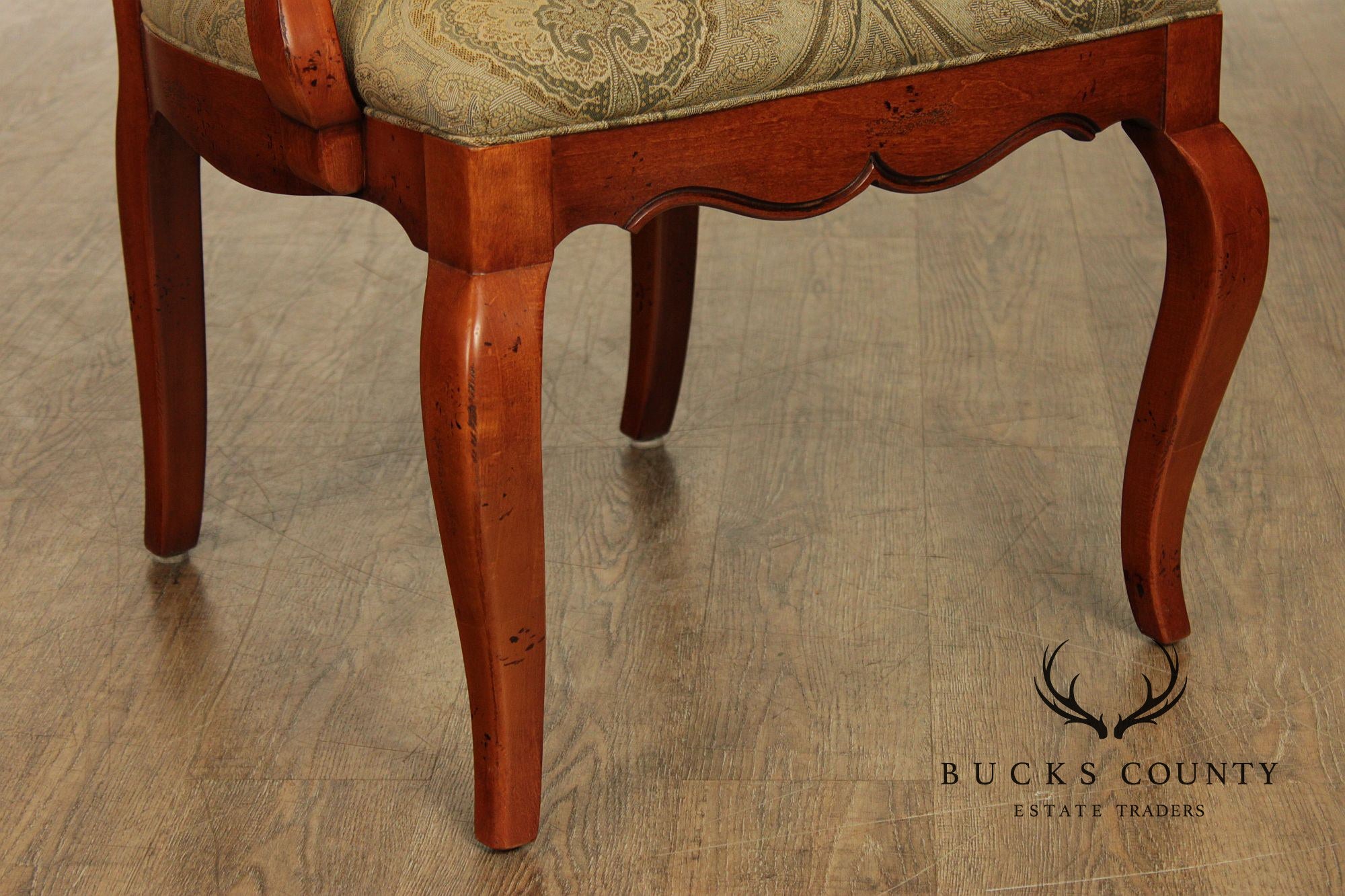 Hickory White Italian Provincial Set Of Eight Upholstered Dining Chairs