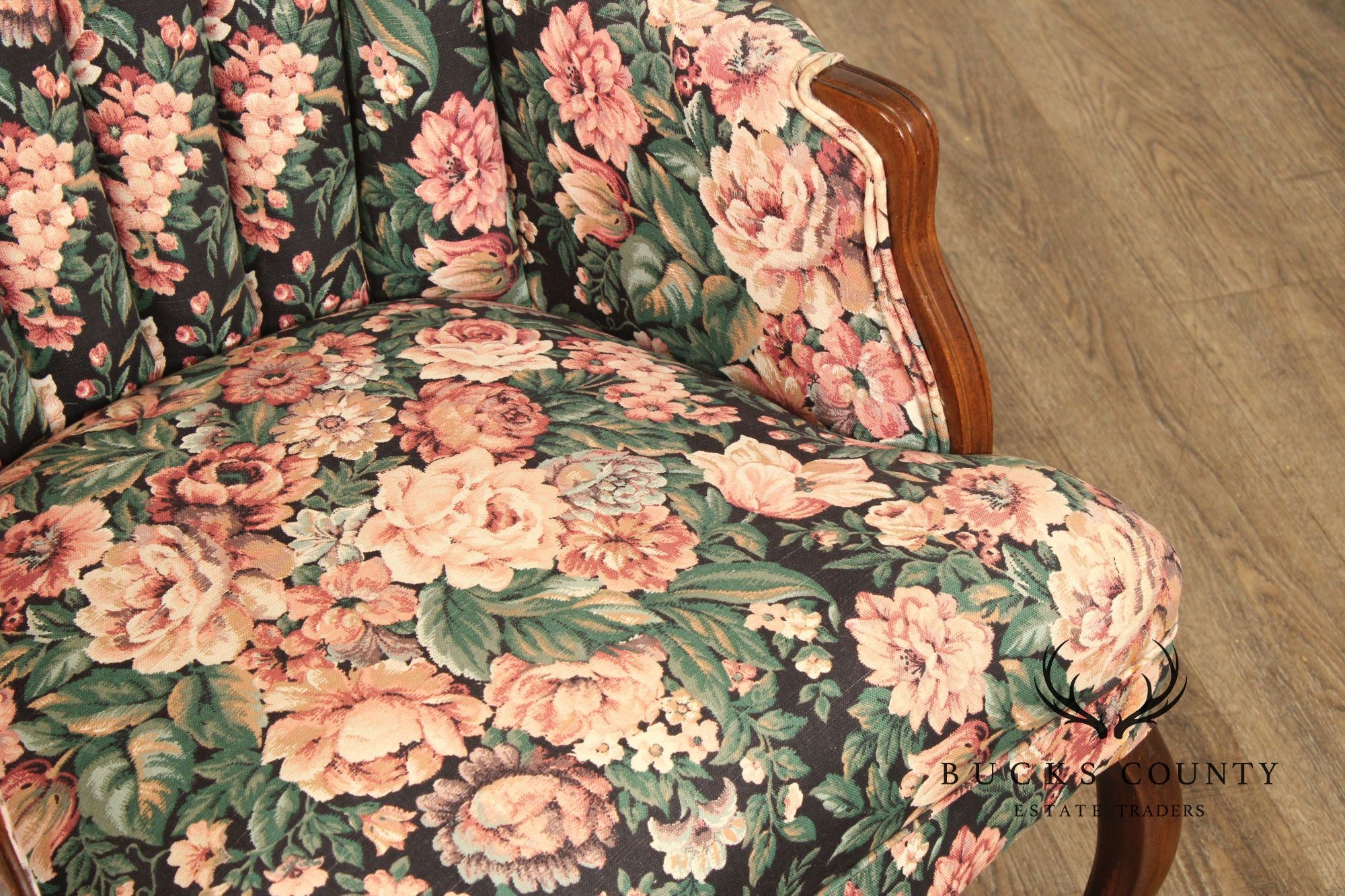 Queen Anne Style Channel Back Armchair