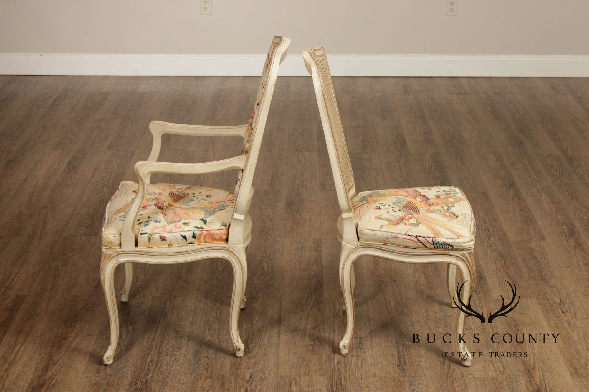 Henredon French Louis XV Style Vintage Set of Six Cane Back Dining Chairs