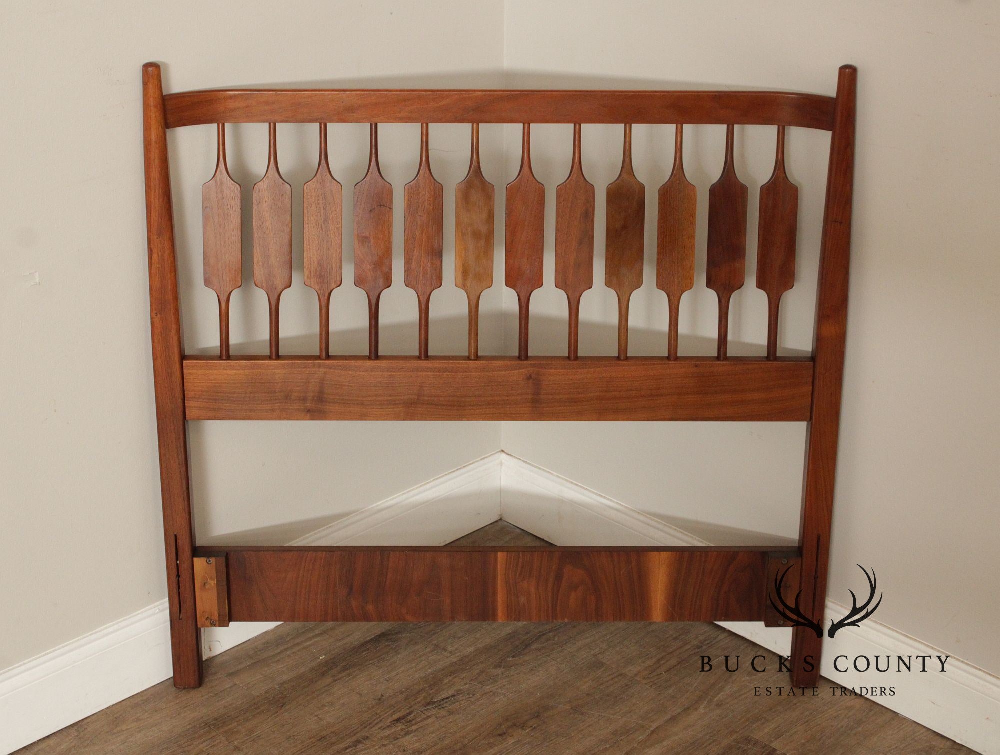 Drexel 'Declaration' Mid Century Modern Twin Walnut Headboard