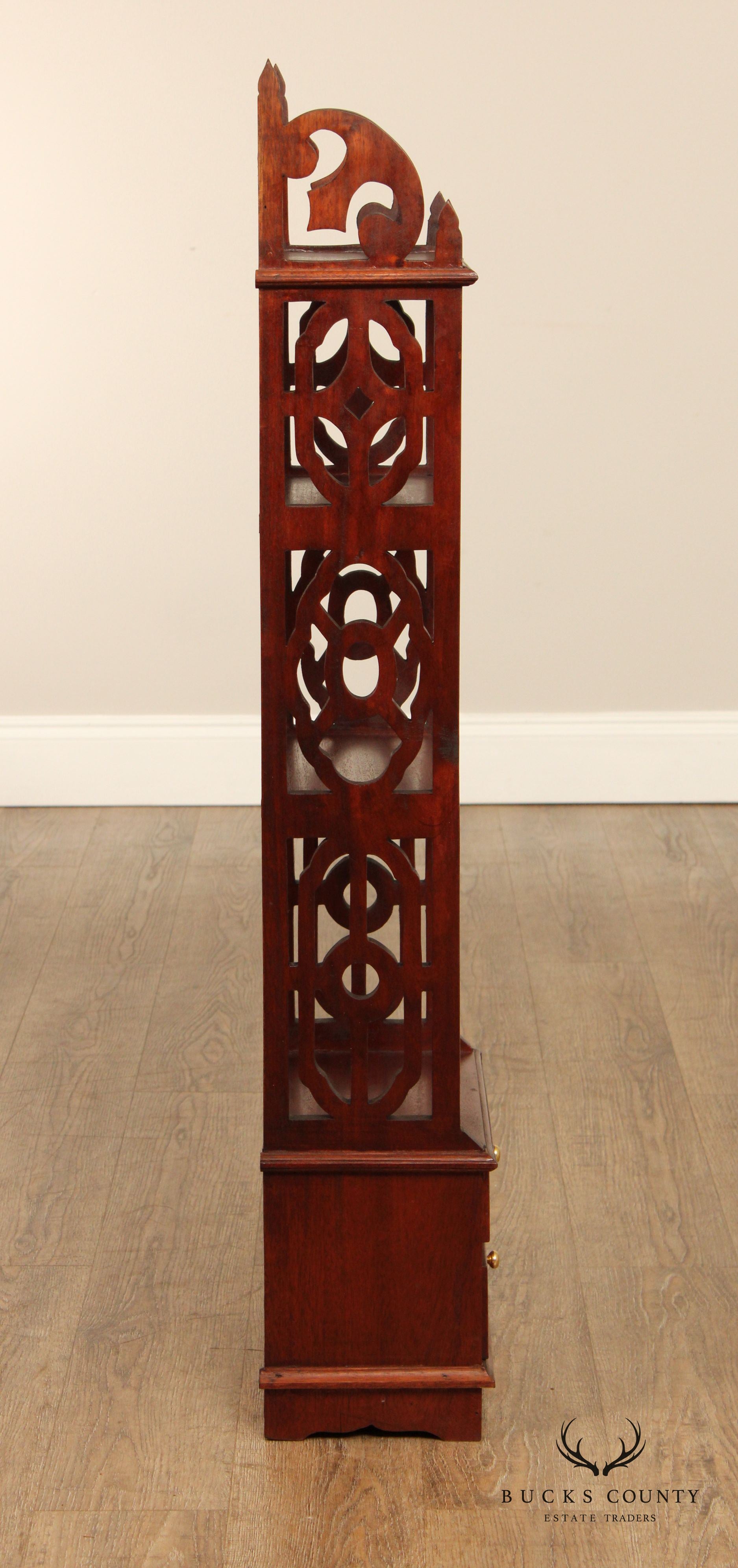 Regency Style Carved Mahogany Narrow Etagere