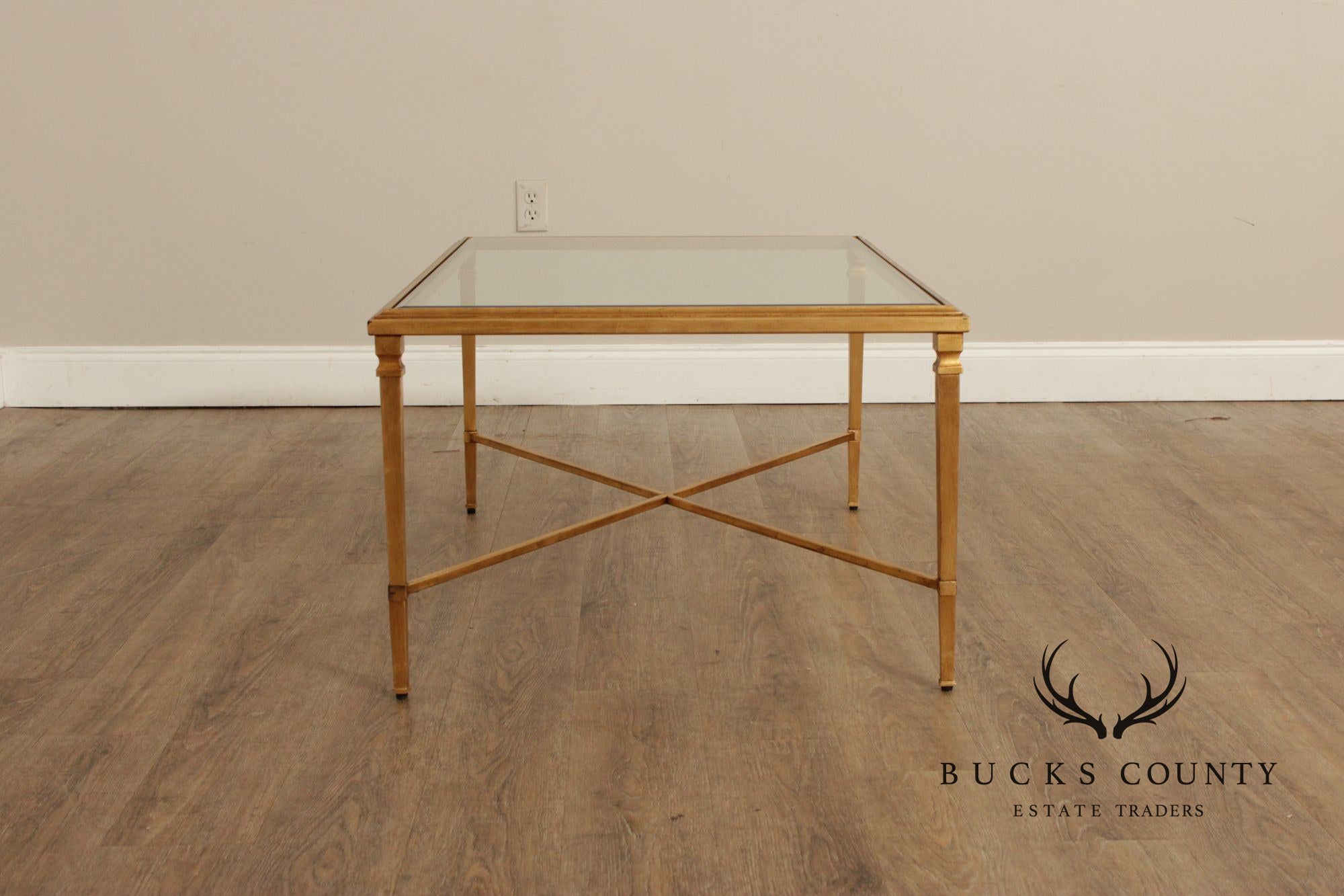 Ethan Allen 'Heron' Glass Top Coffee Table