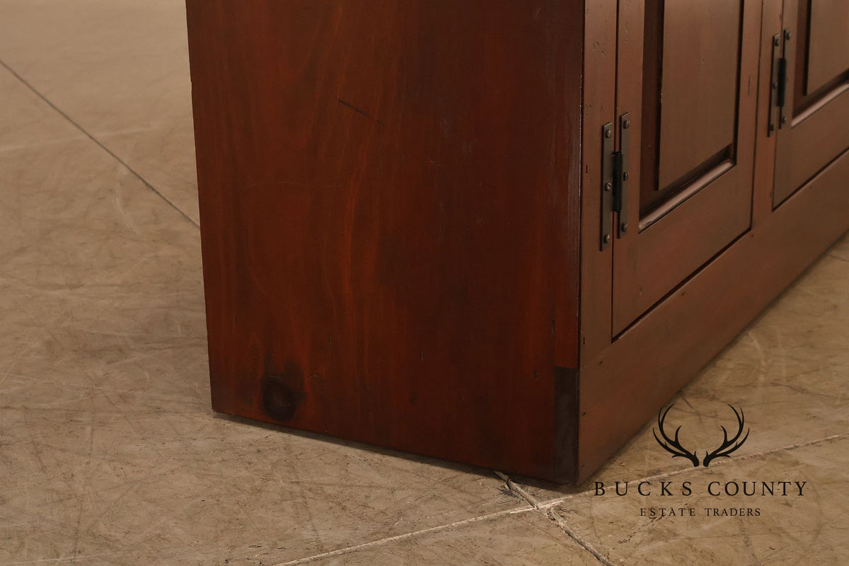 D.R. Dimes Pine Two-Piece Step-Back Cupboard
