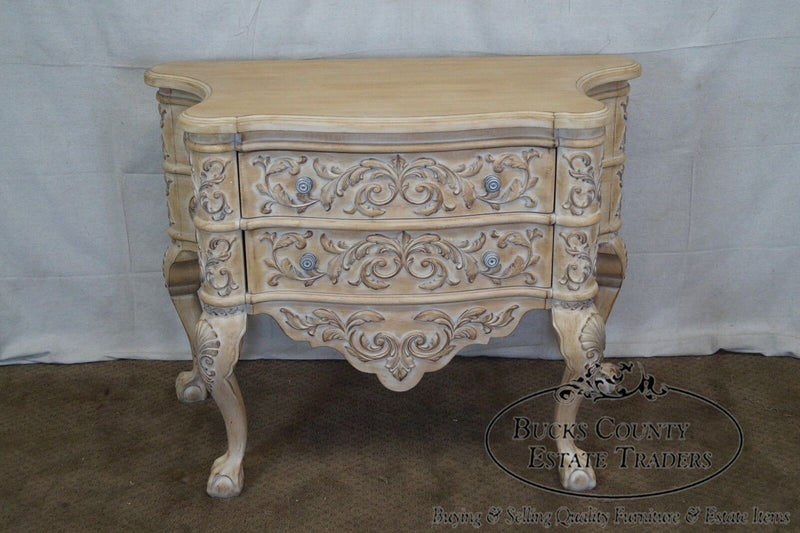 Century Baroque Style Carved Serpentine Two Drawer Chest