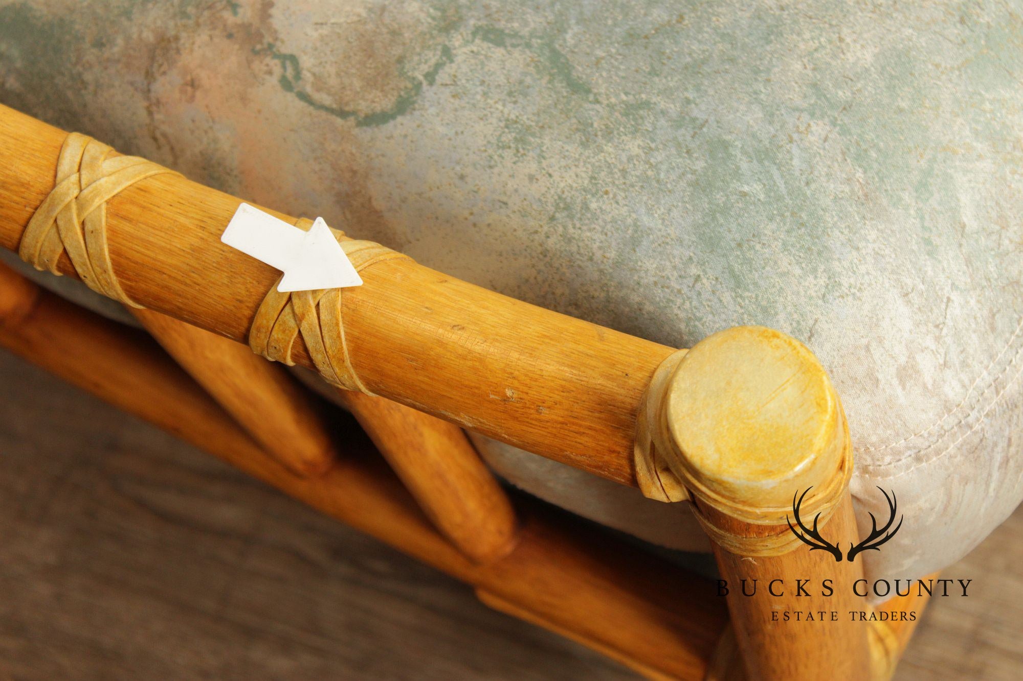 McGuire Organic Modern Rattan Three Cushion Sofa