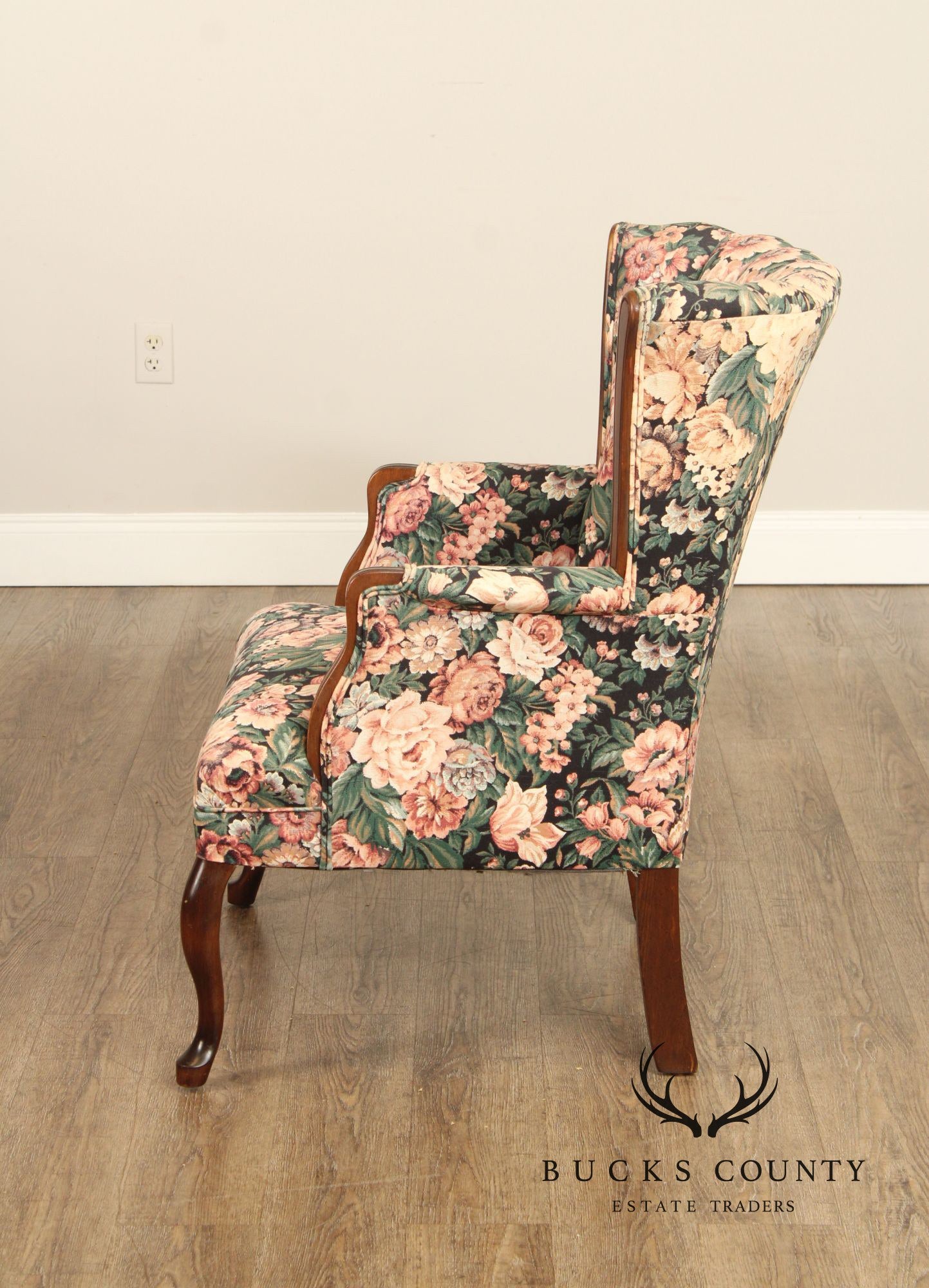 Queen Anne Style Channel Back Armchair