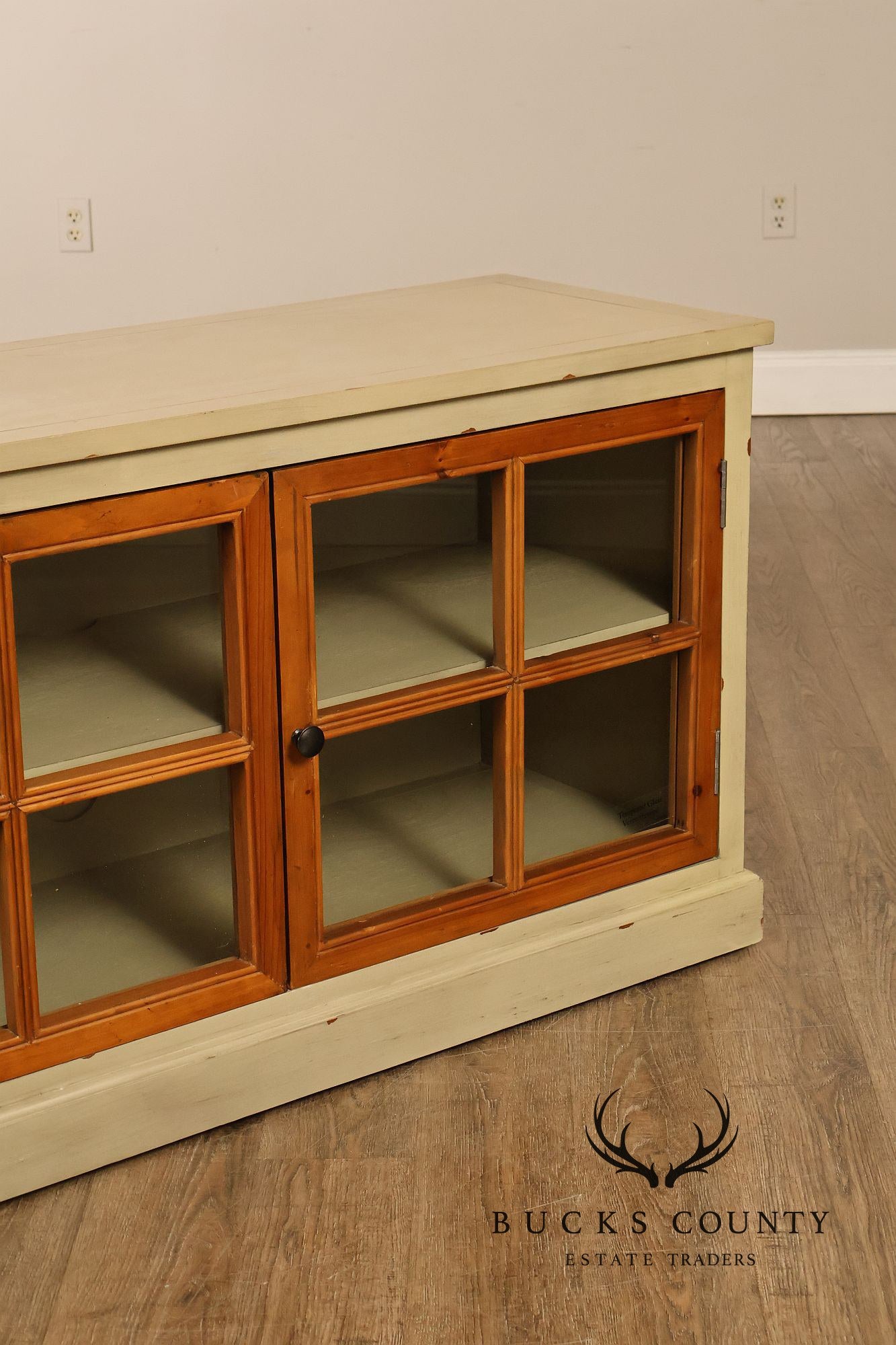 Pier 1 Imports Painted Farmhouse Style Two Tone Media Console